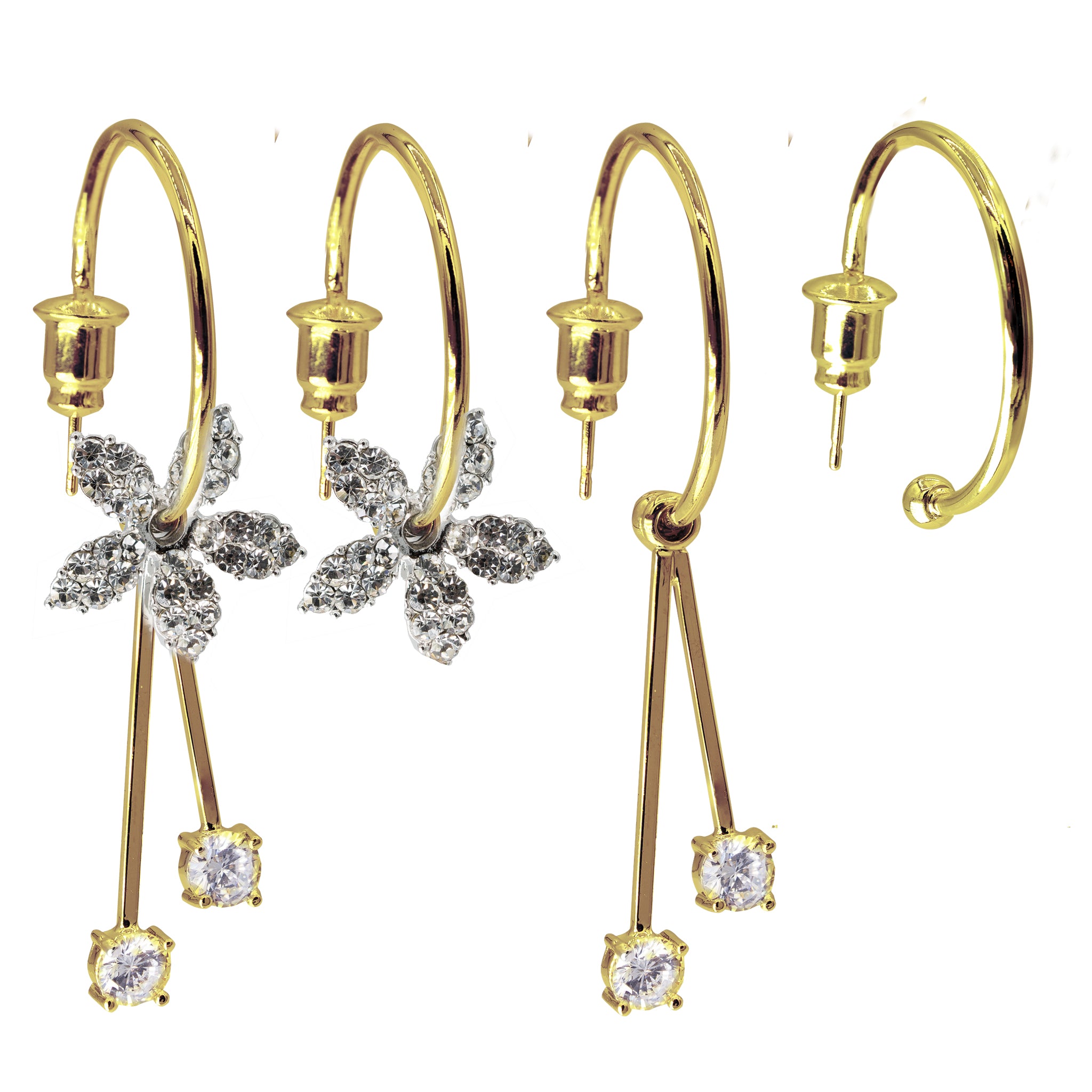 Pendientes ajustables Glamour Lily 6 en 1