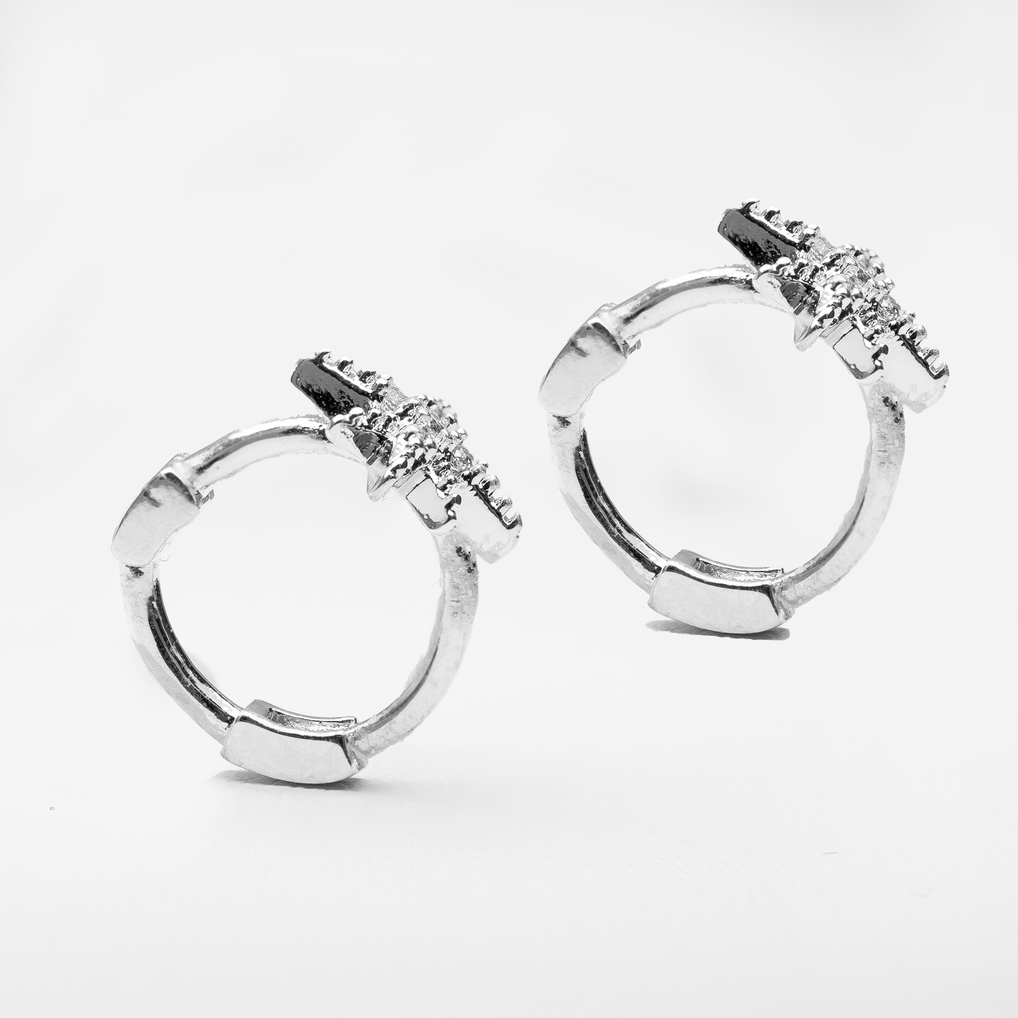 Star Huggie Hoops Silver