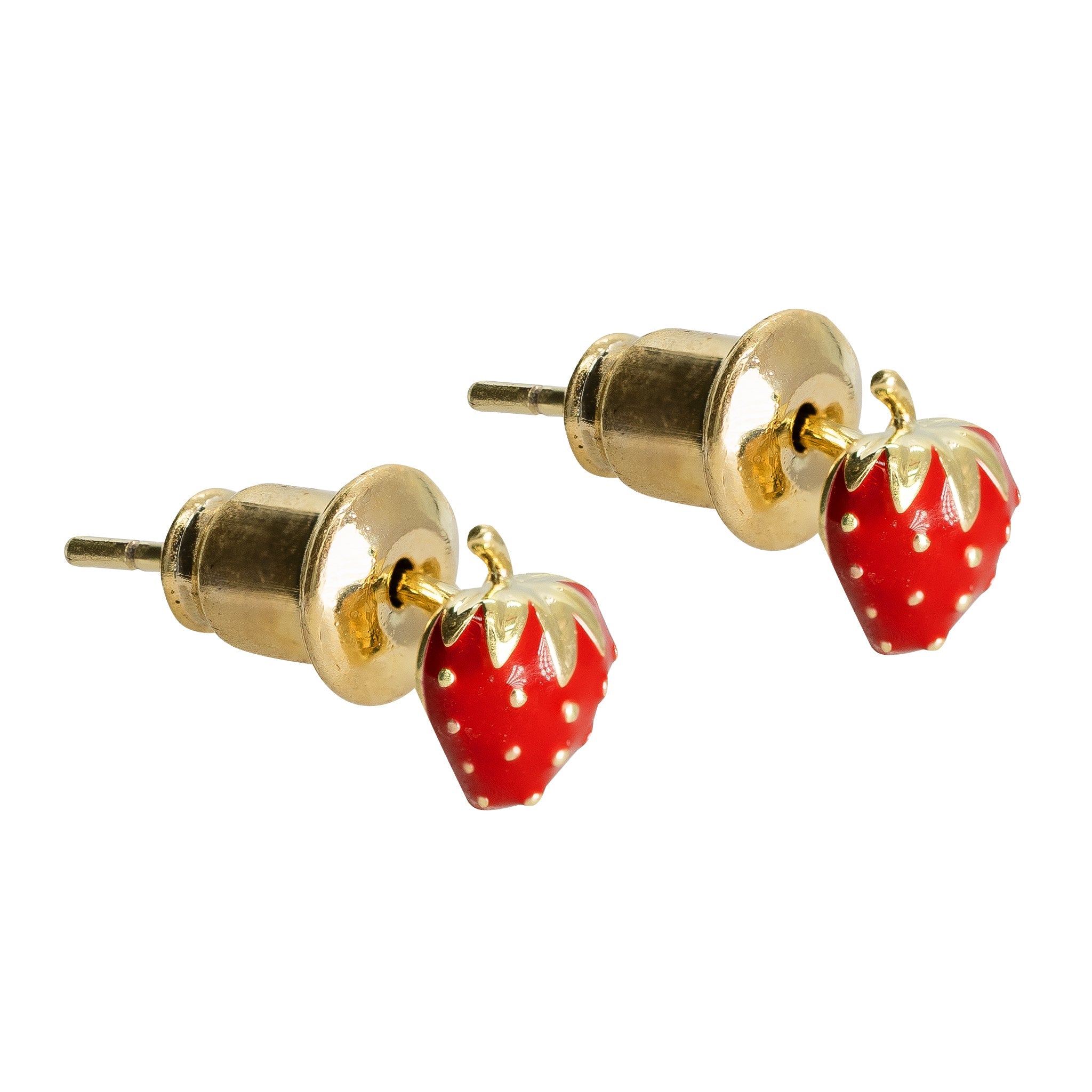 Sweet Sterling Silver Strawberry Studs