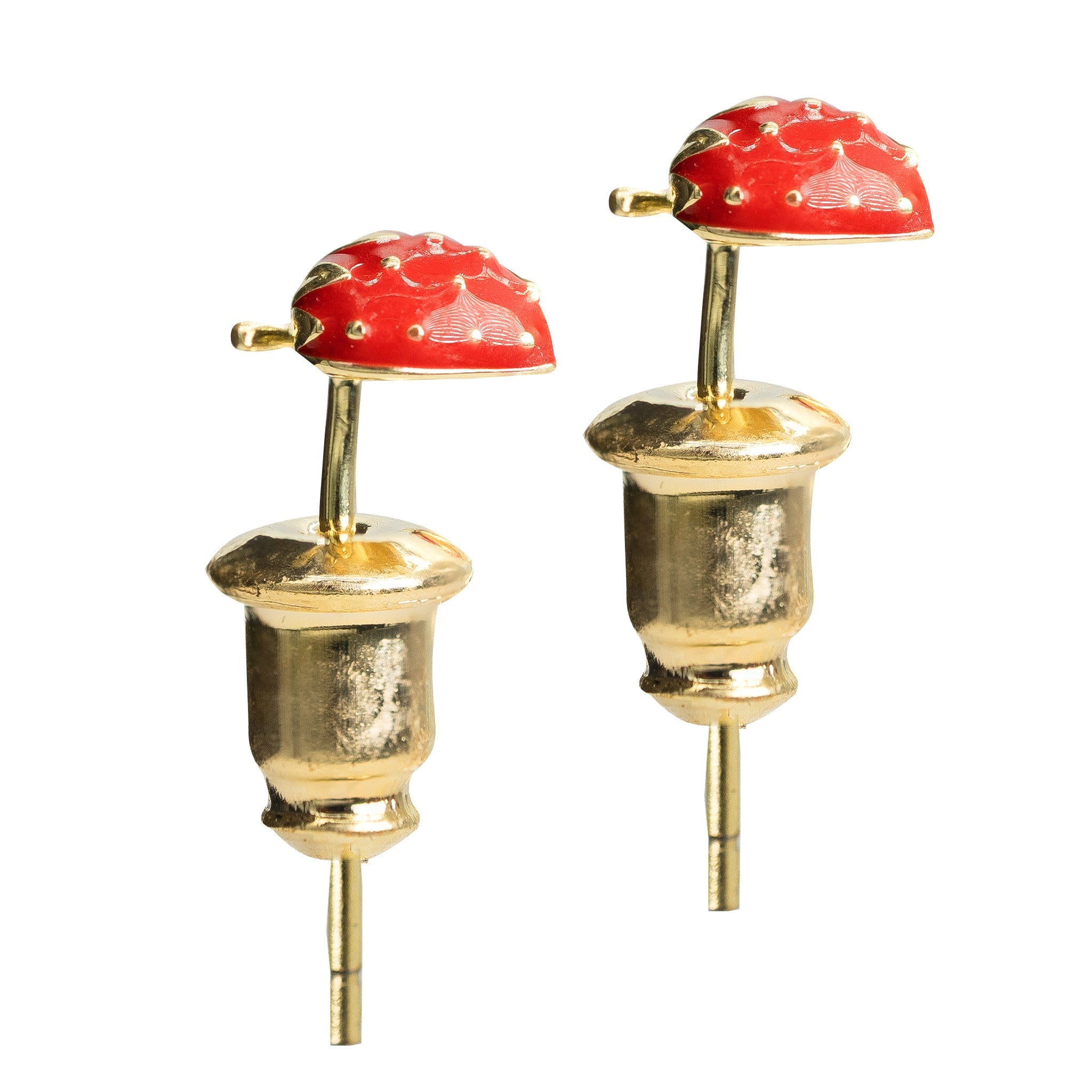 Sweet Sterling Silver Strawberry Studs