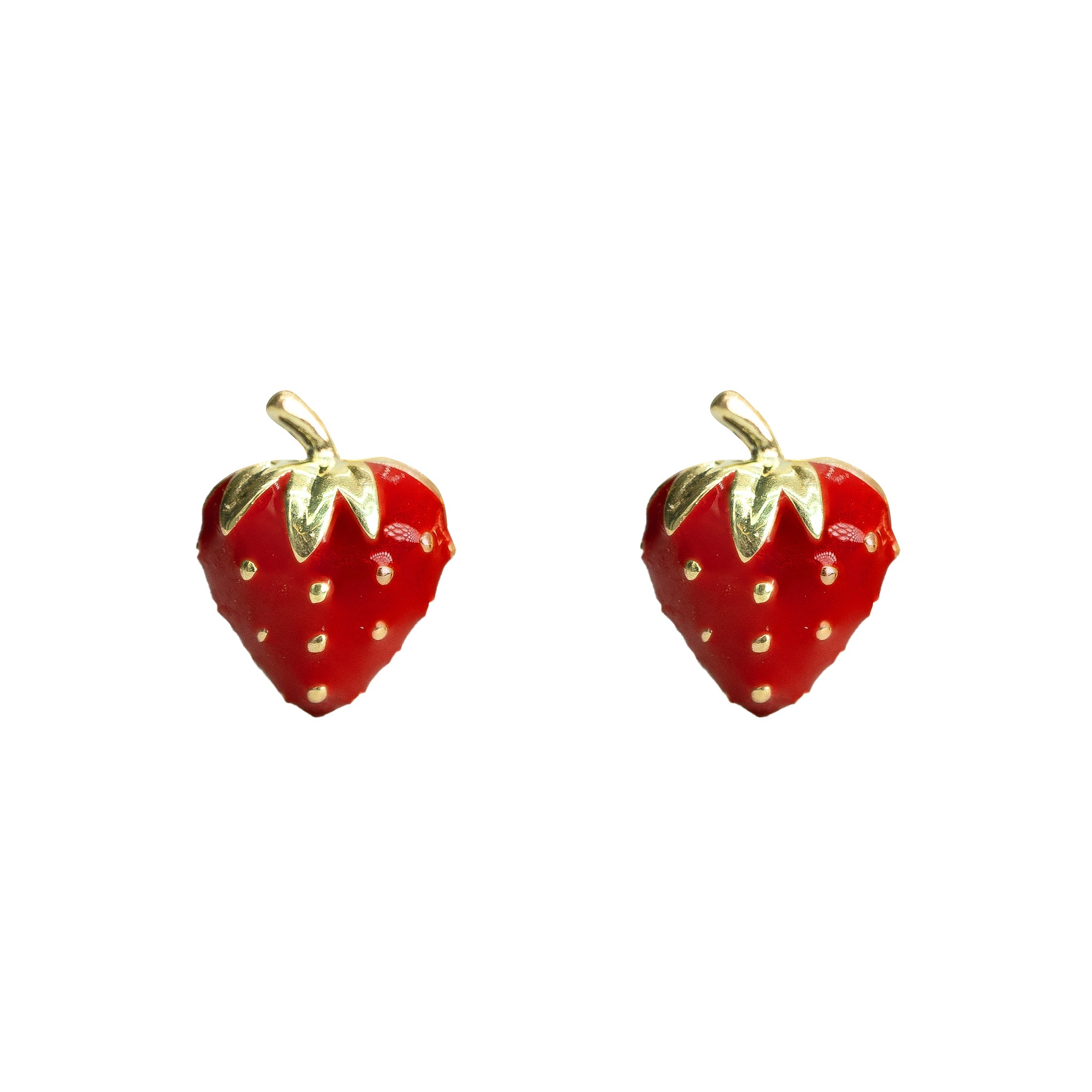 Sweet Sterling Silver Strawberry Studs