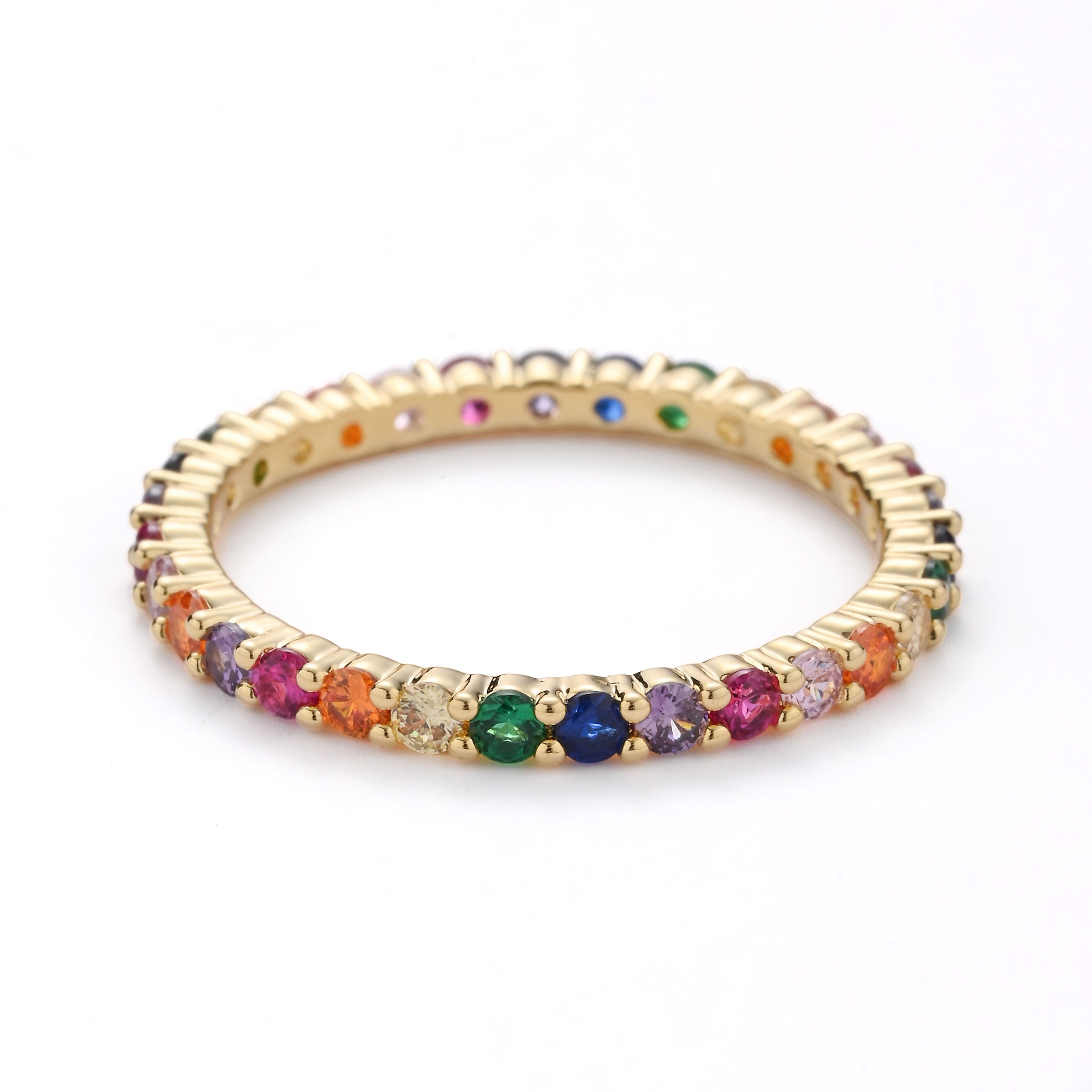 Rainbow Eternity Band Ring