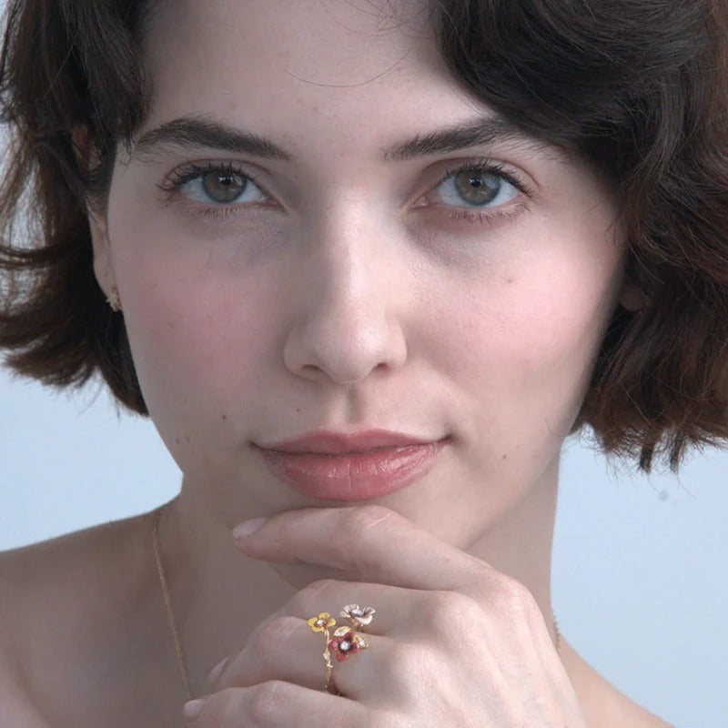 Lucky Blooming Wildflower Adjustable Ring