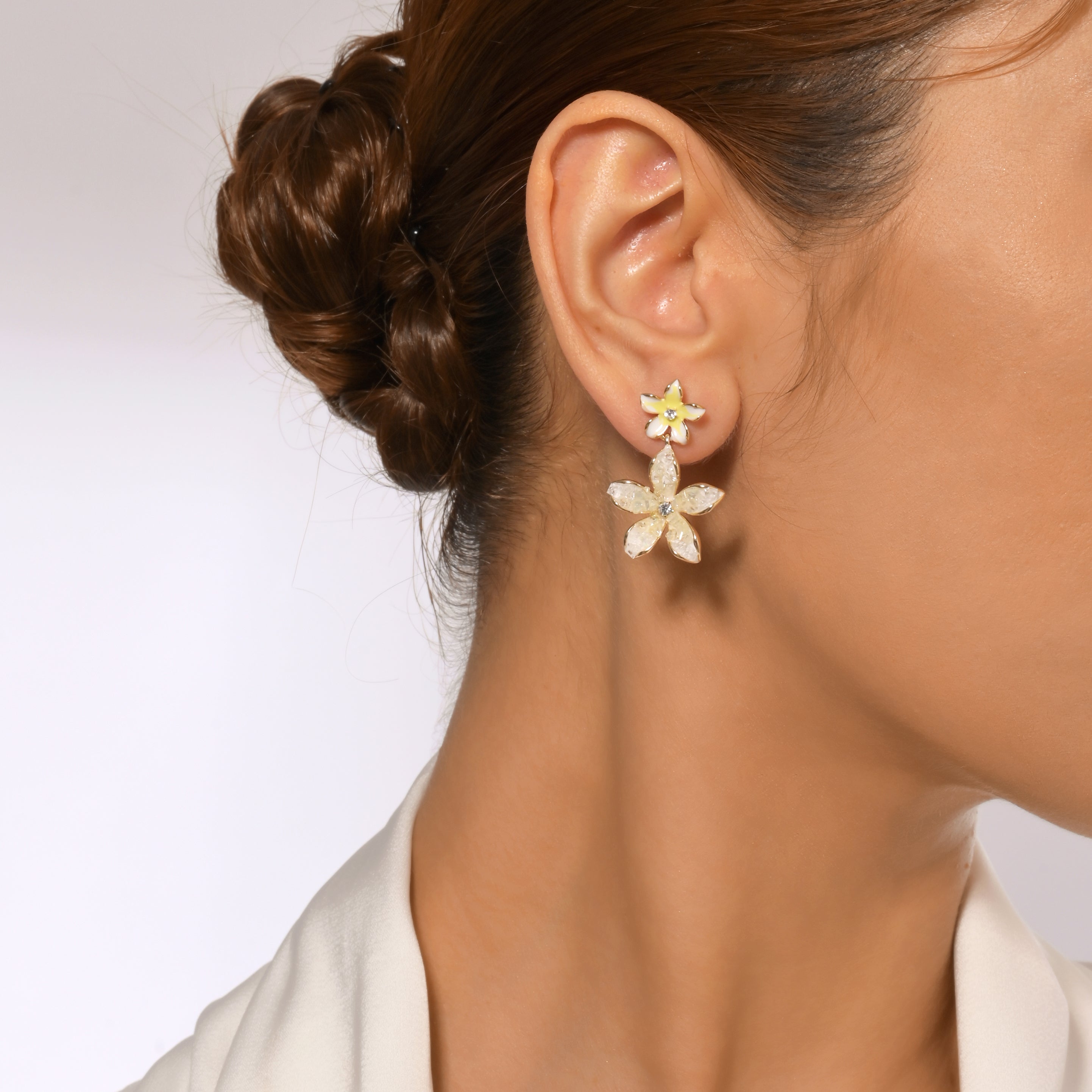 Pendientes de doble flor Opal Bloom