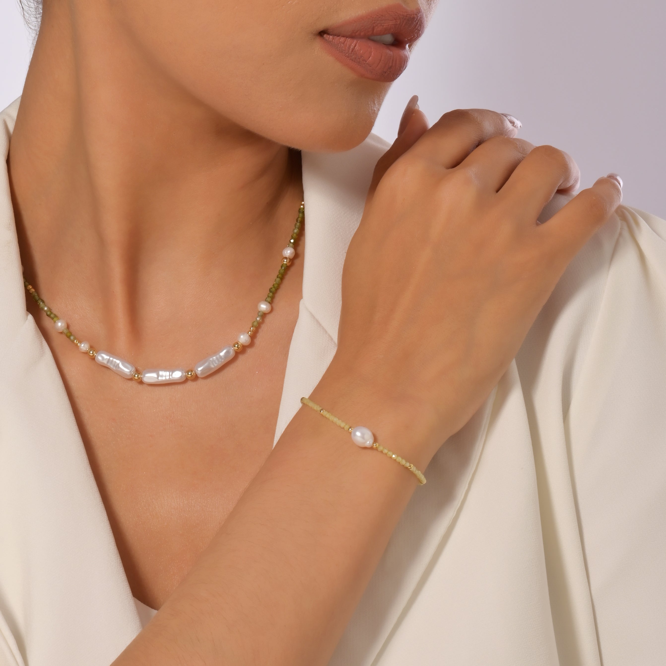Pulsera ajustable de perlas de agua dulce