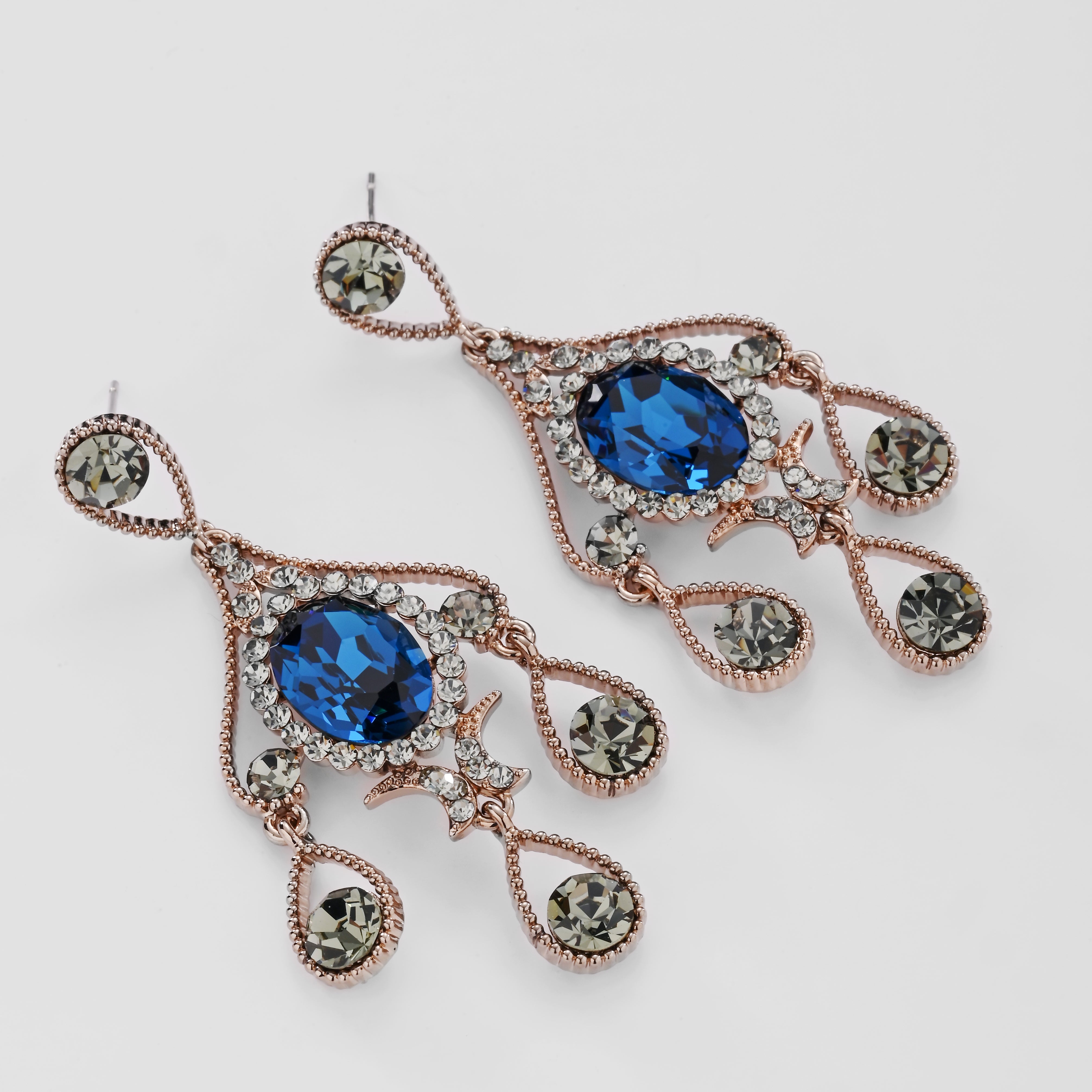 Pendientes vintage de araña de zafiro