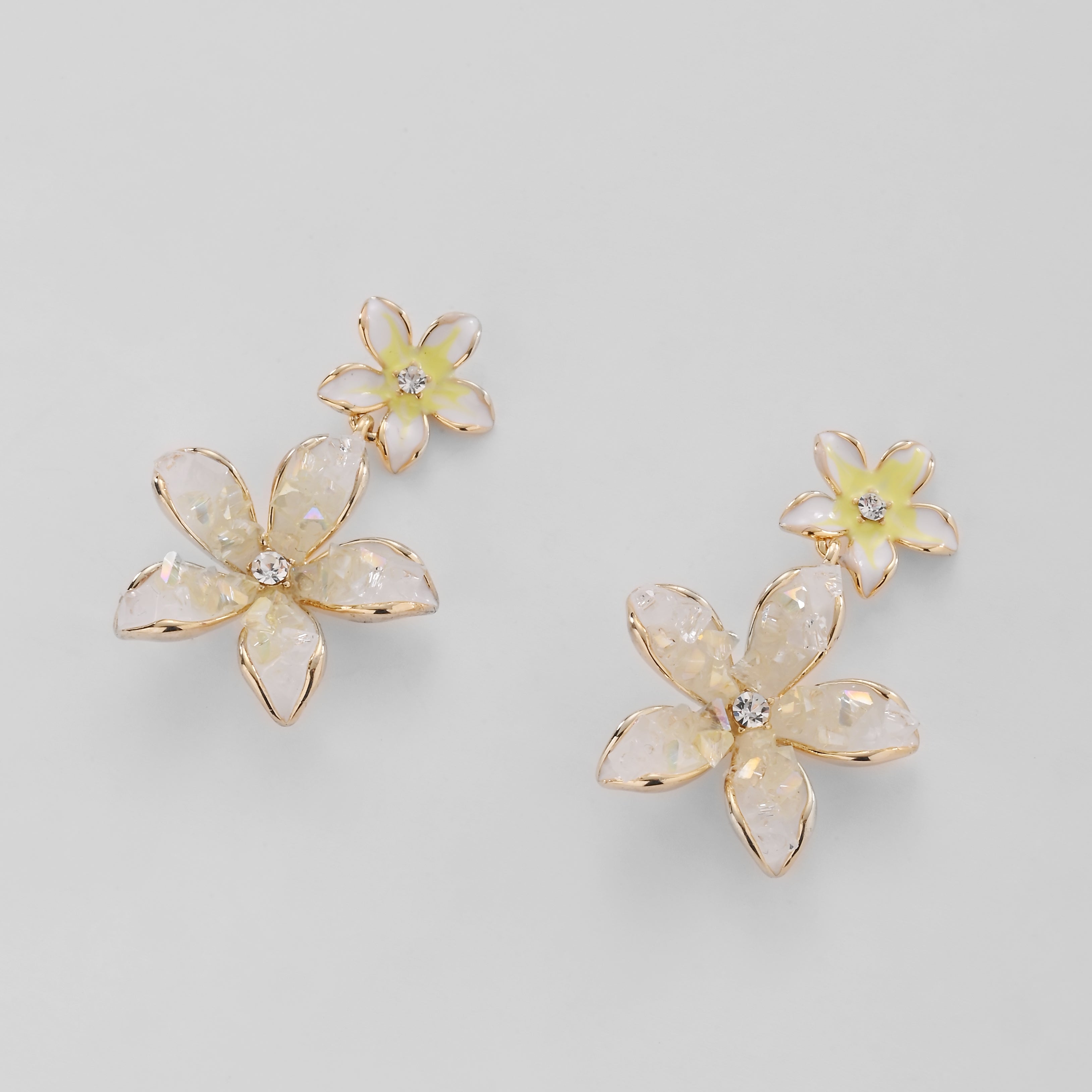 Pendientes de doble flor Opal Bloom