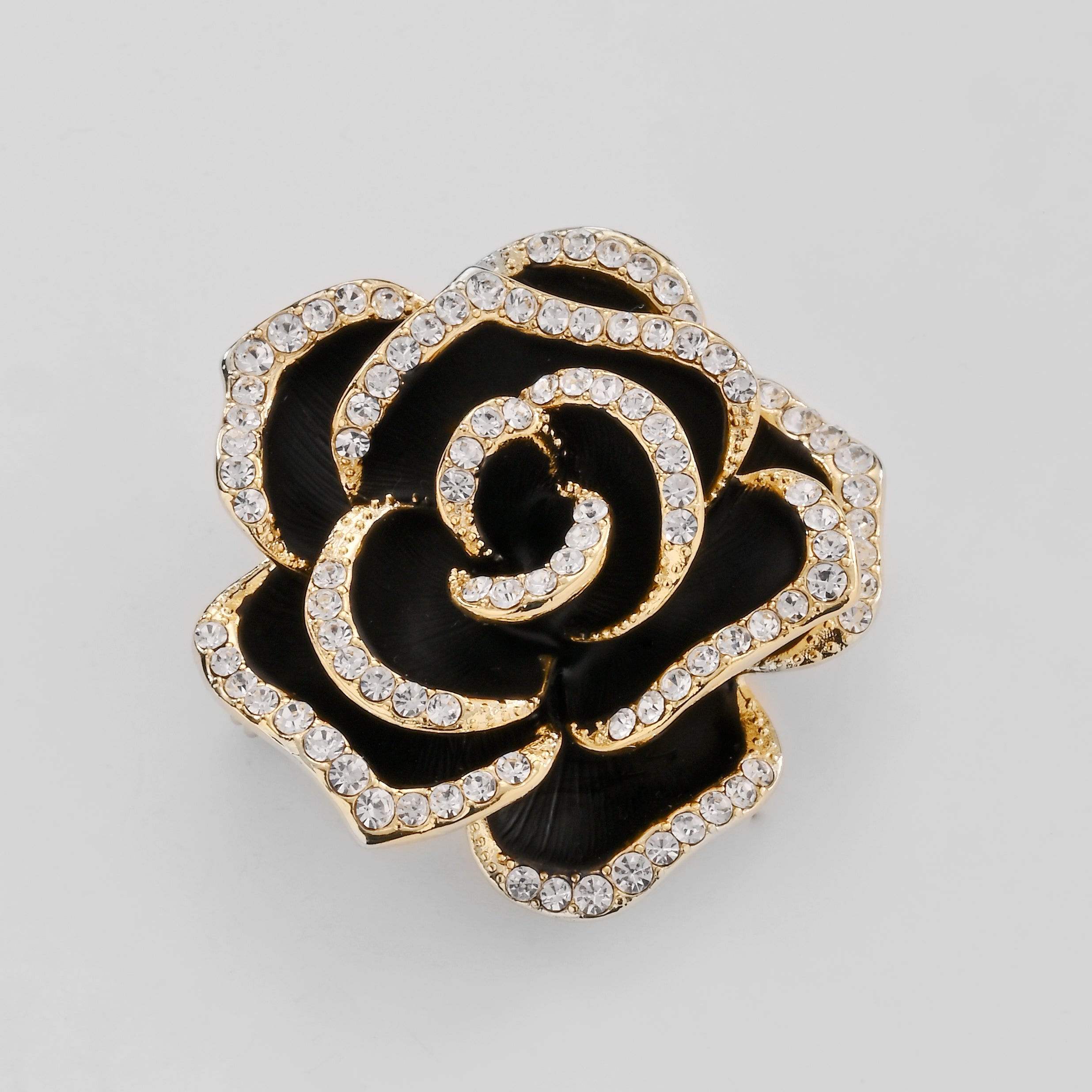 Broche pavé de rosa negra