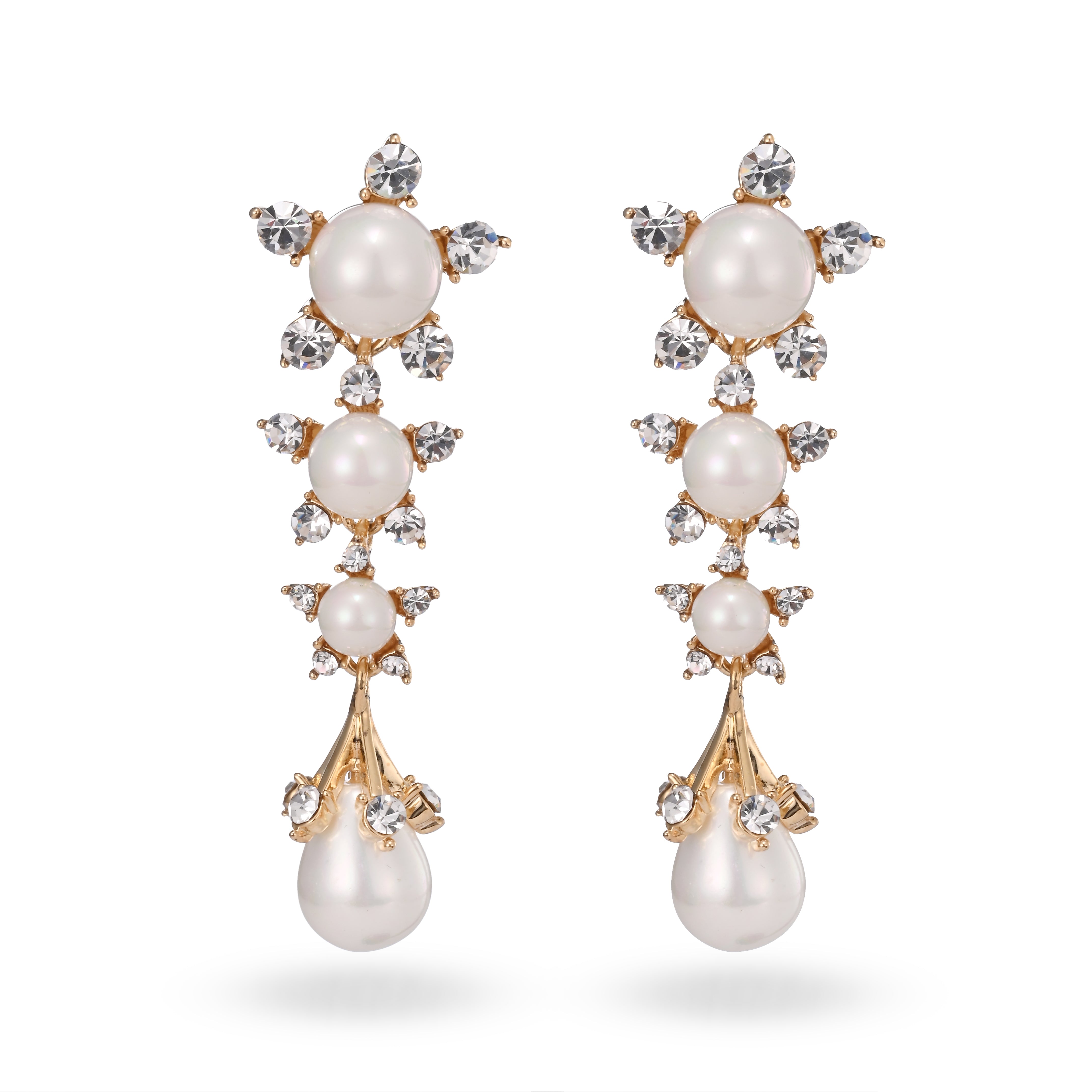 Pendientes colgantes de perla radiante