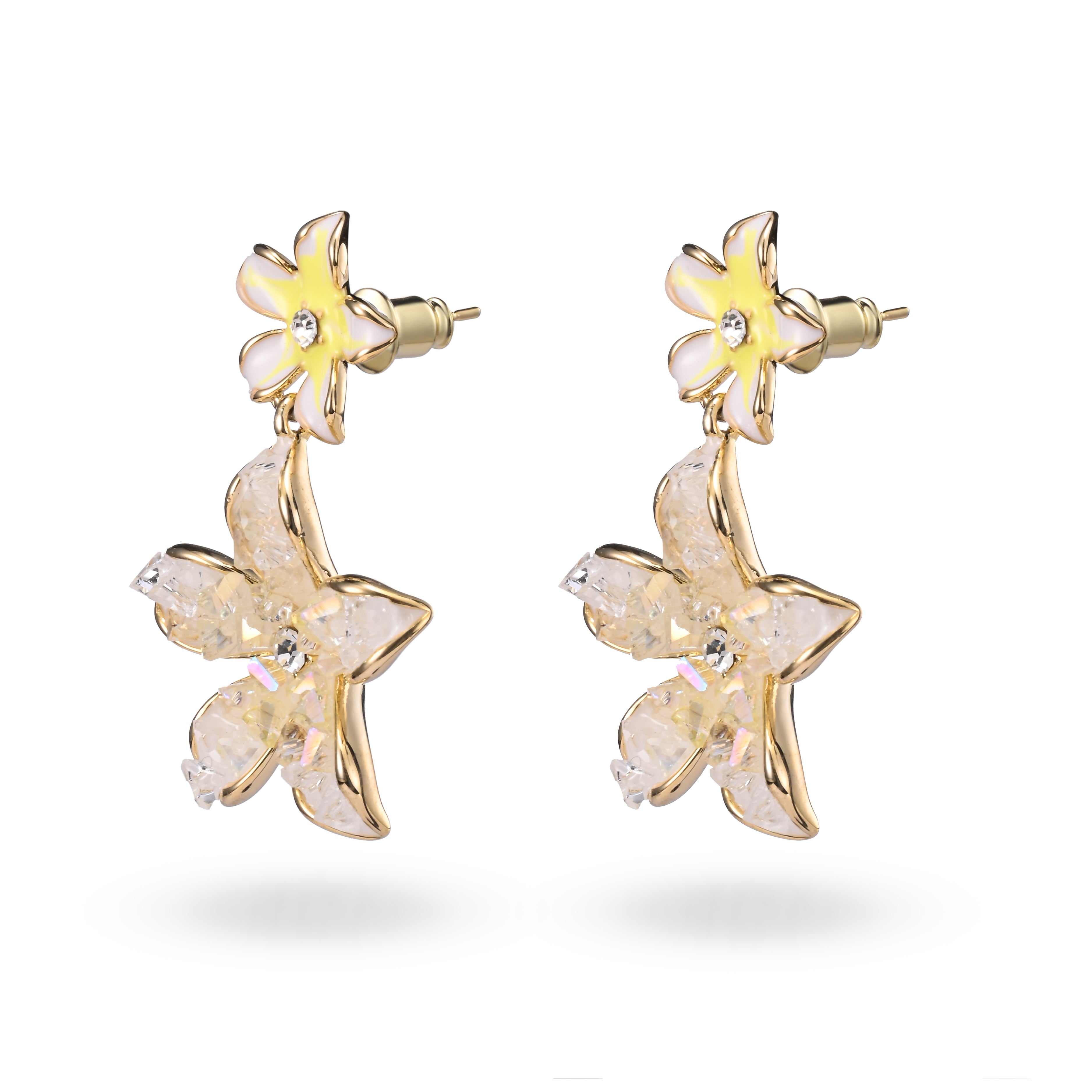 Pendientes de doble flor Opal Bloom