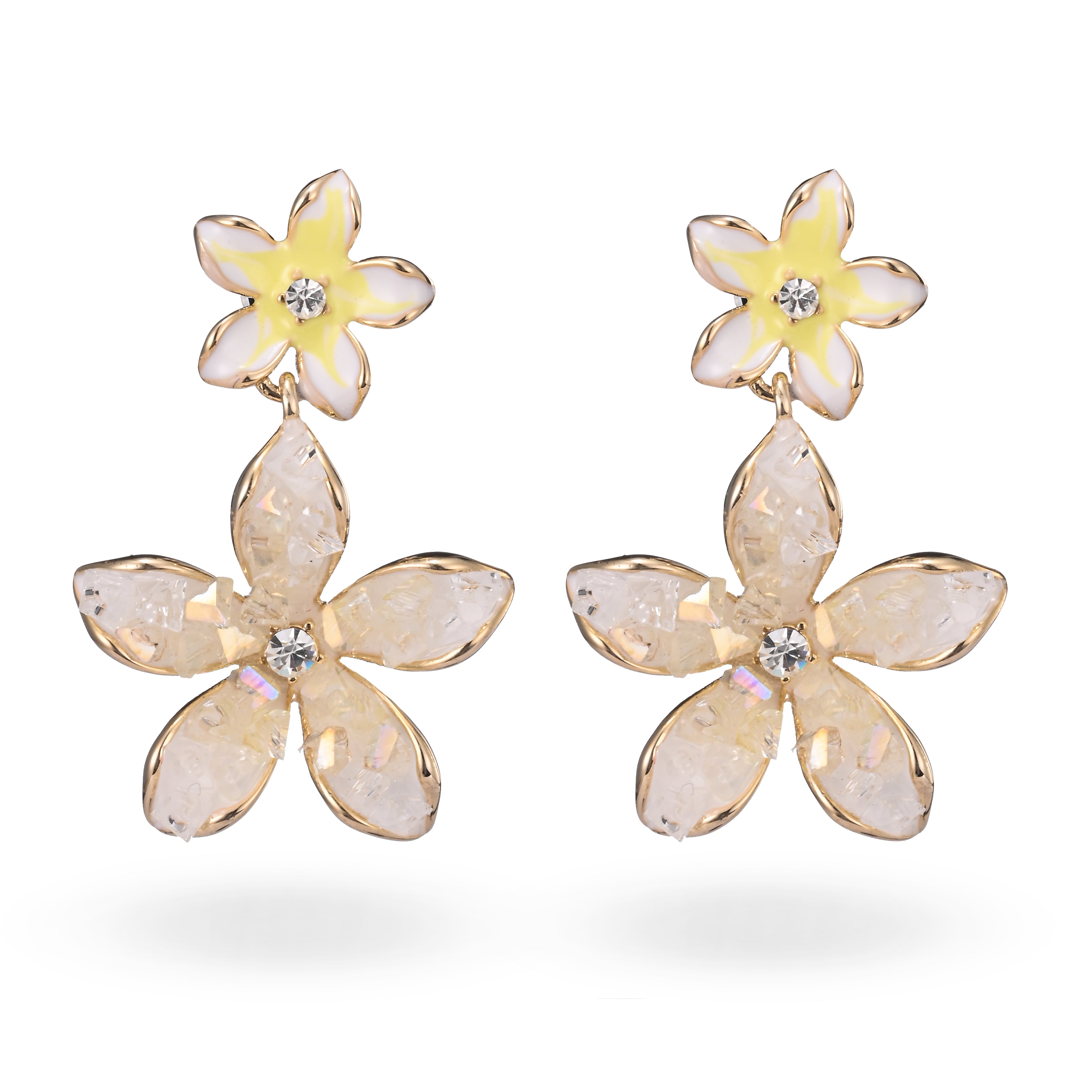 Pendientes de doble flor Opal Bloom