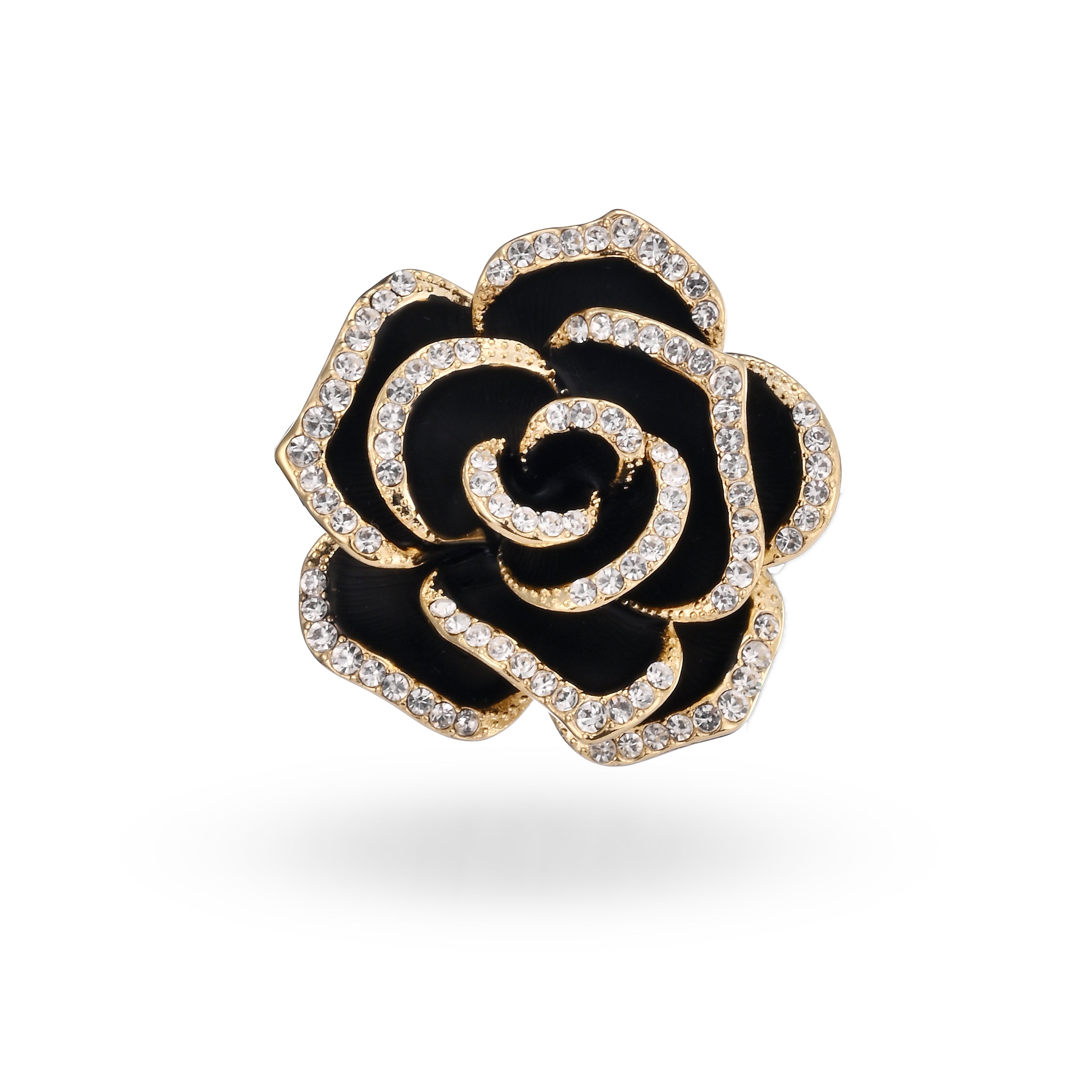Broche pavé de rosa negra