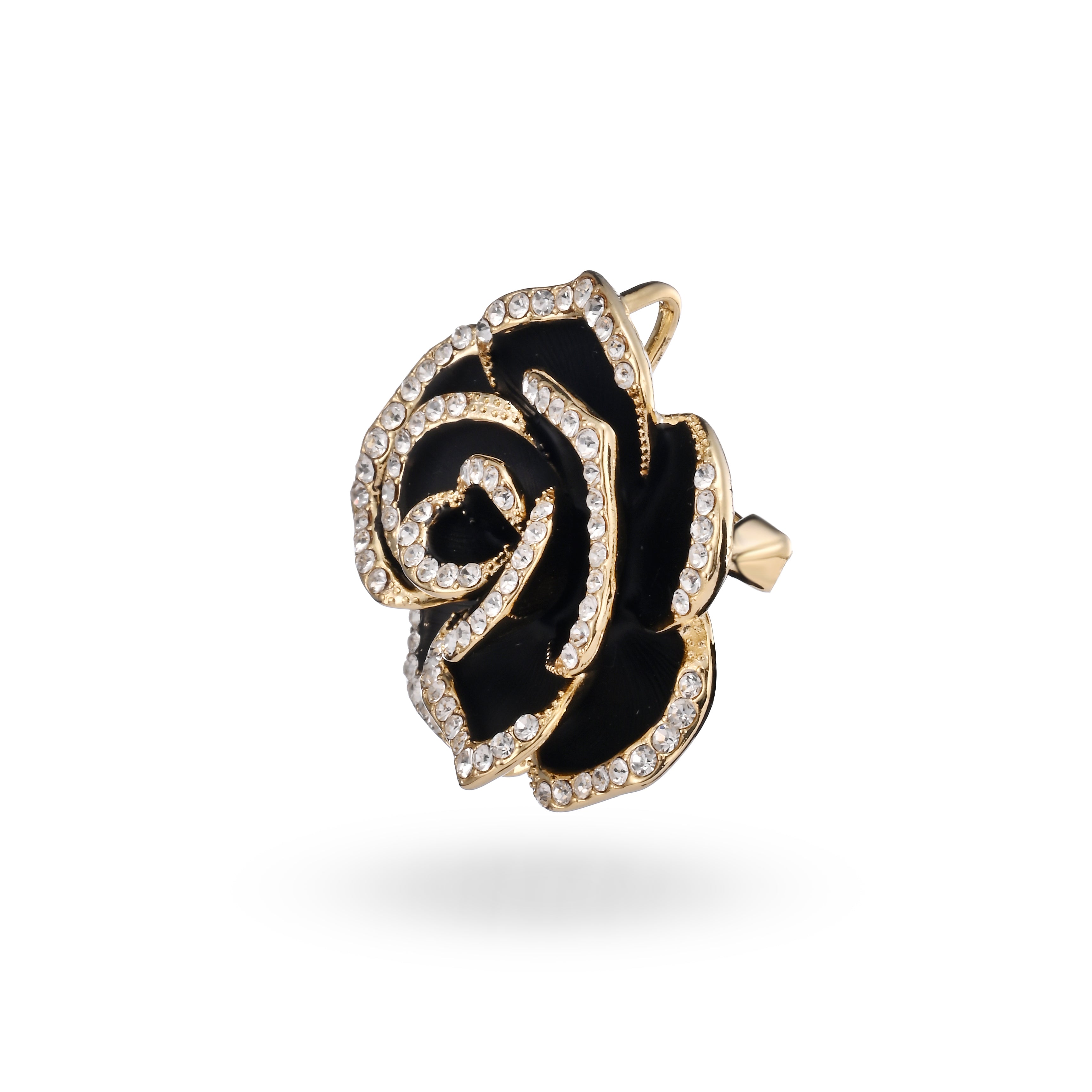 Broche pavé de rosa negra