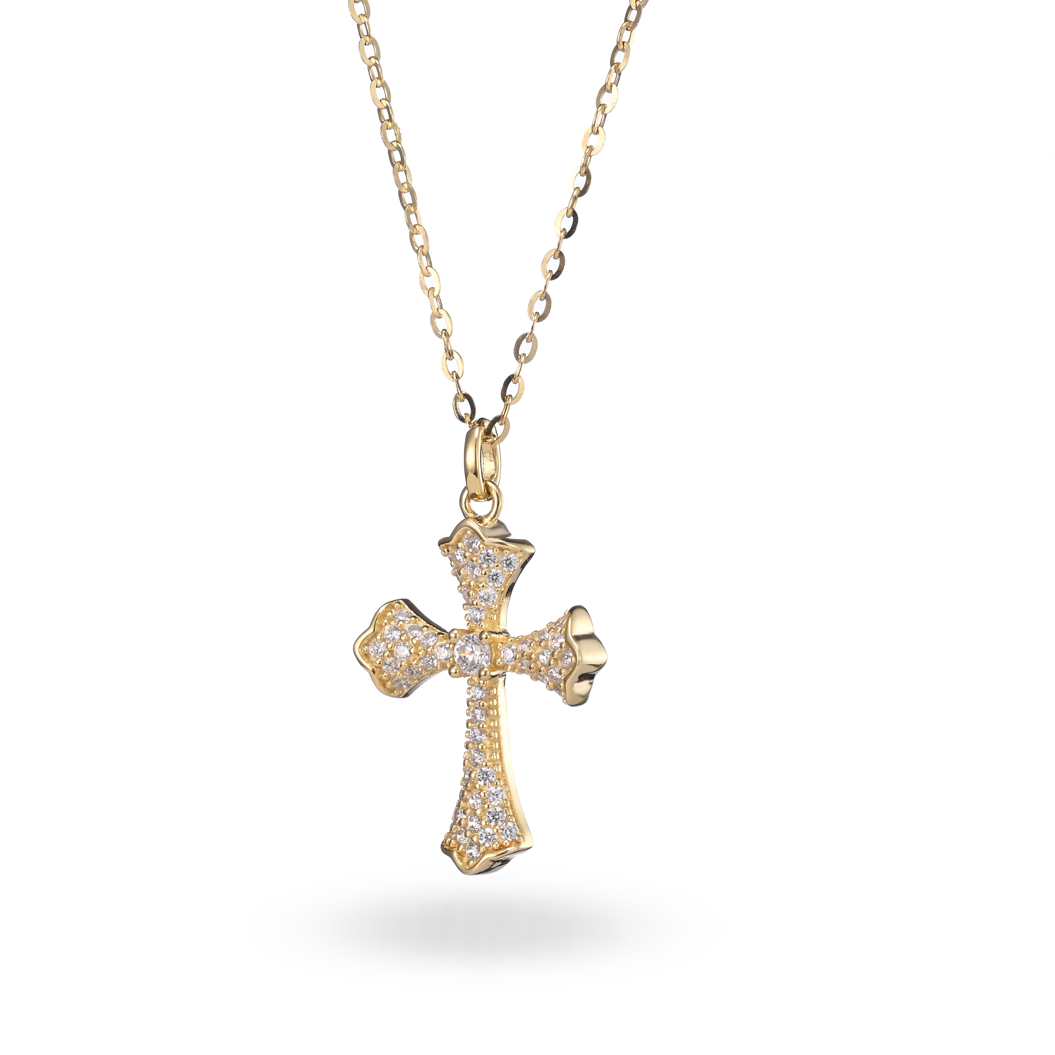 Collar con colgante de cruz de cristal