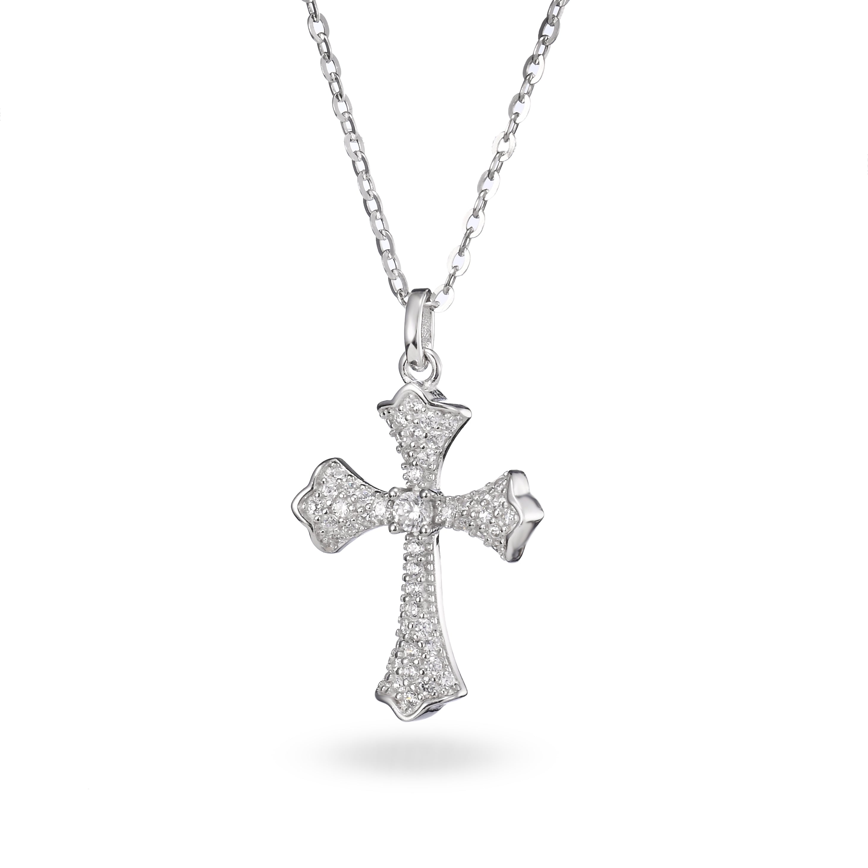 Collar con colgante de cruz de cristal
