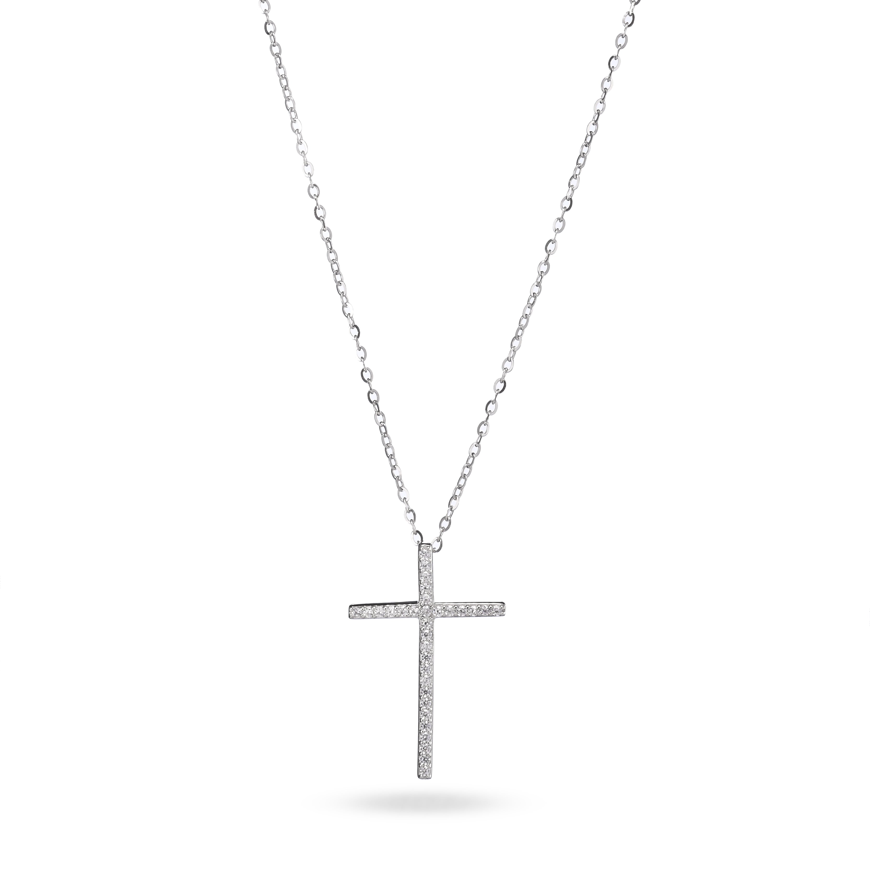 Collar con colgante de cruz de plata