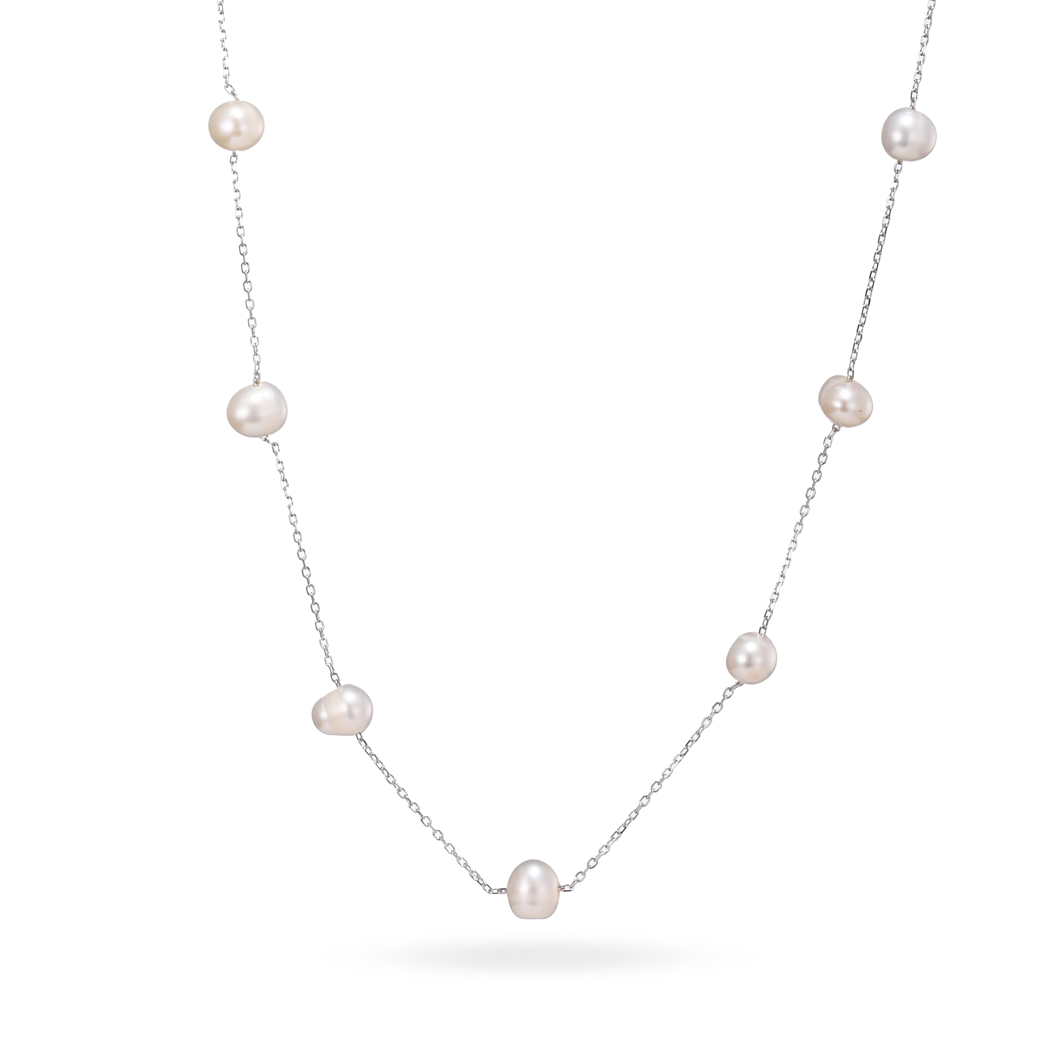 Floating Pearl Chain Necklace
