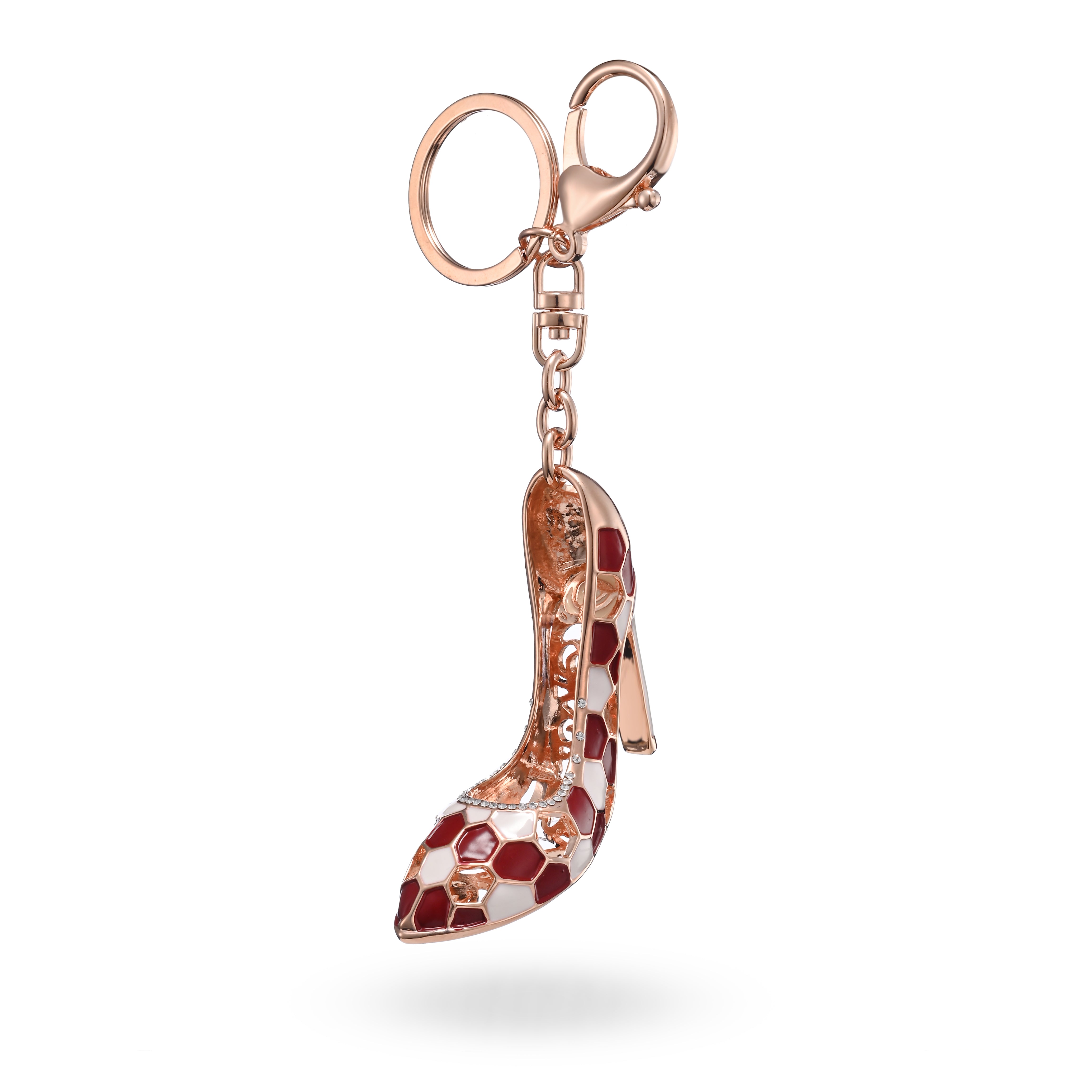 Charm para bolso de tacón alto con diseño de leopardo rubí