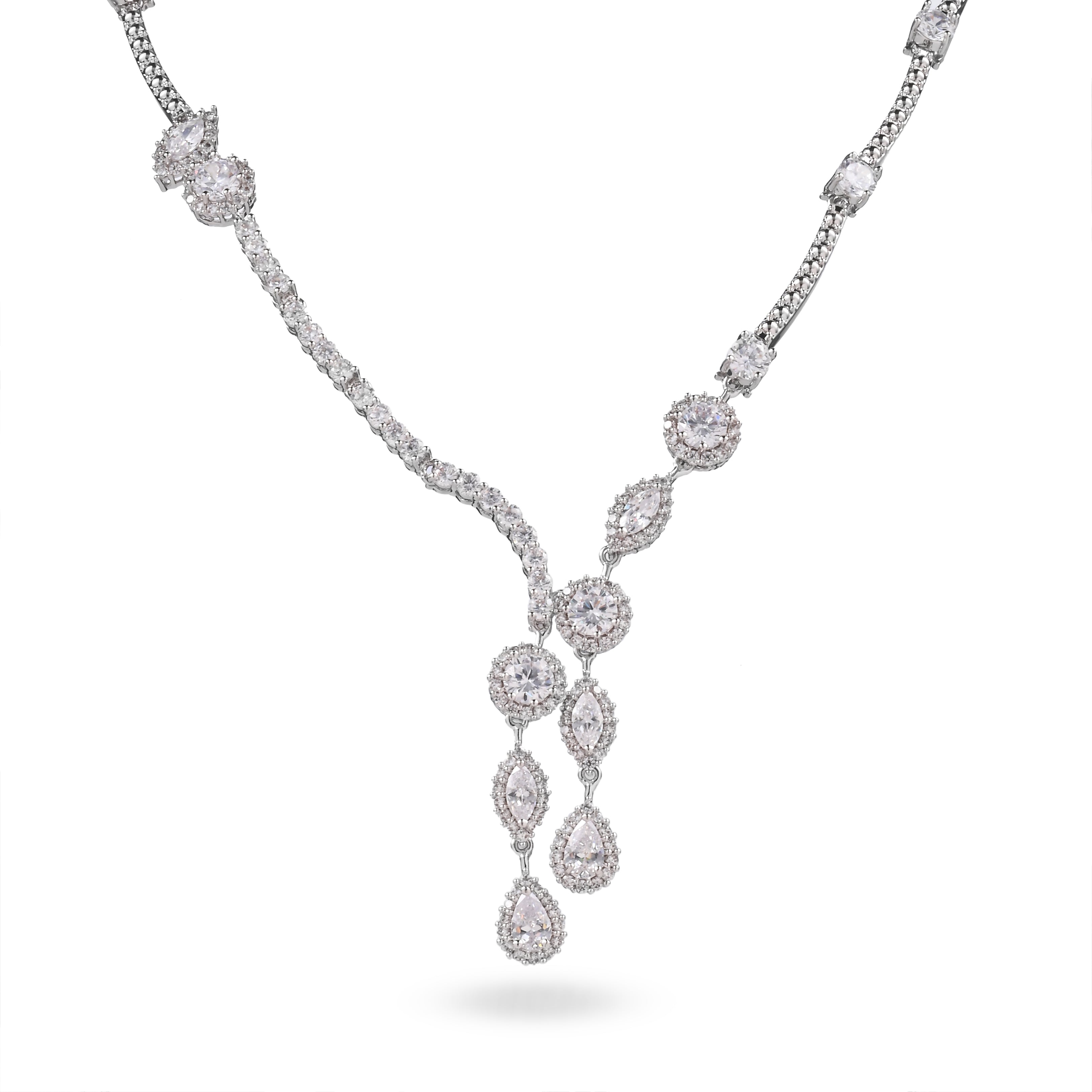 Collar Lariat de Gota de Rocío de Cristal