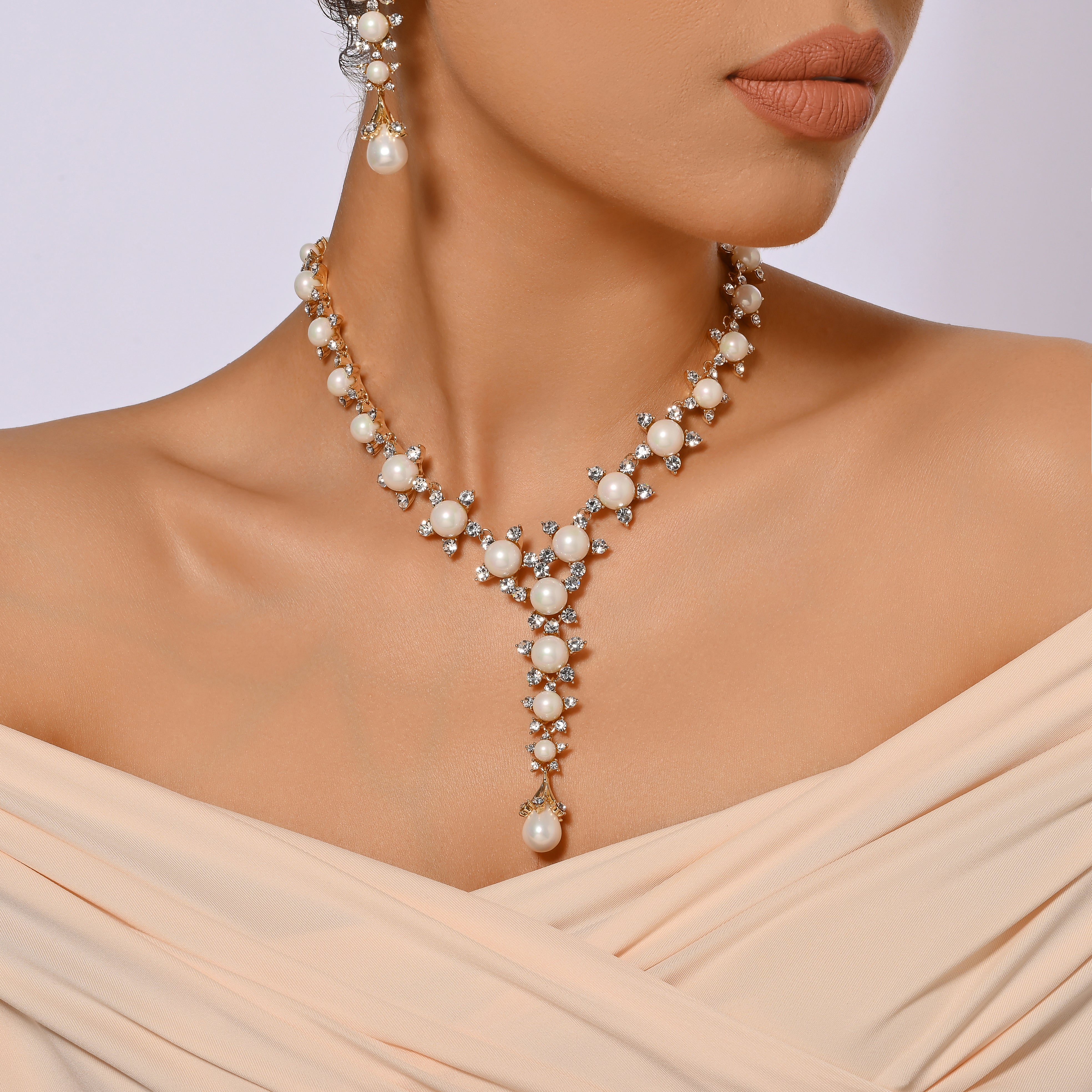 Collar de cadena de jardín de perlas