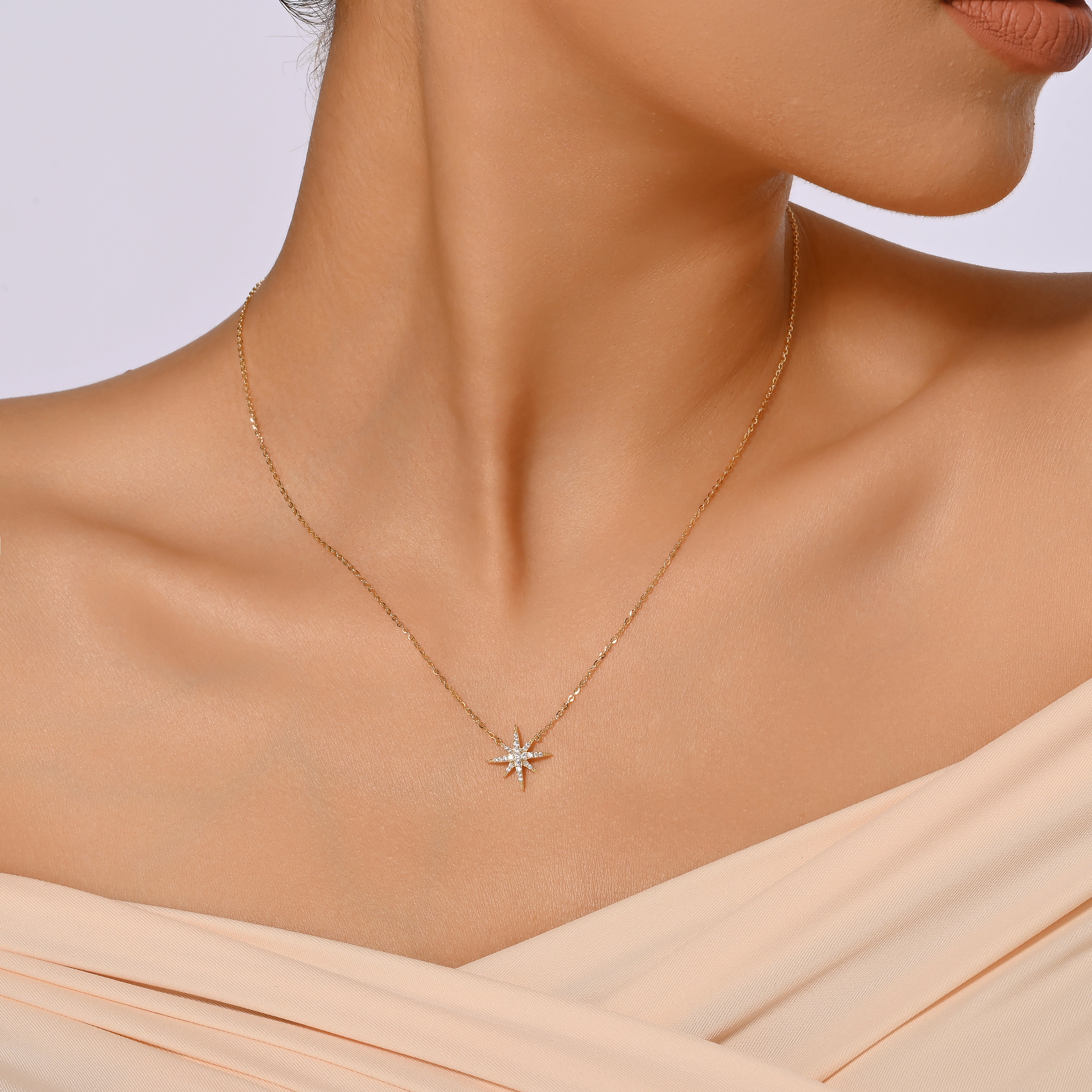 Collar colgante de estrella del norte