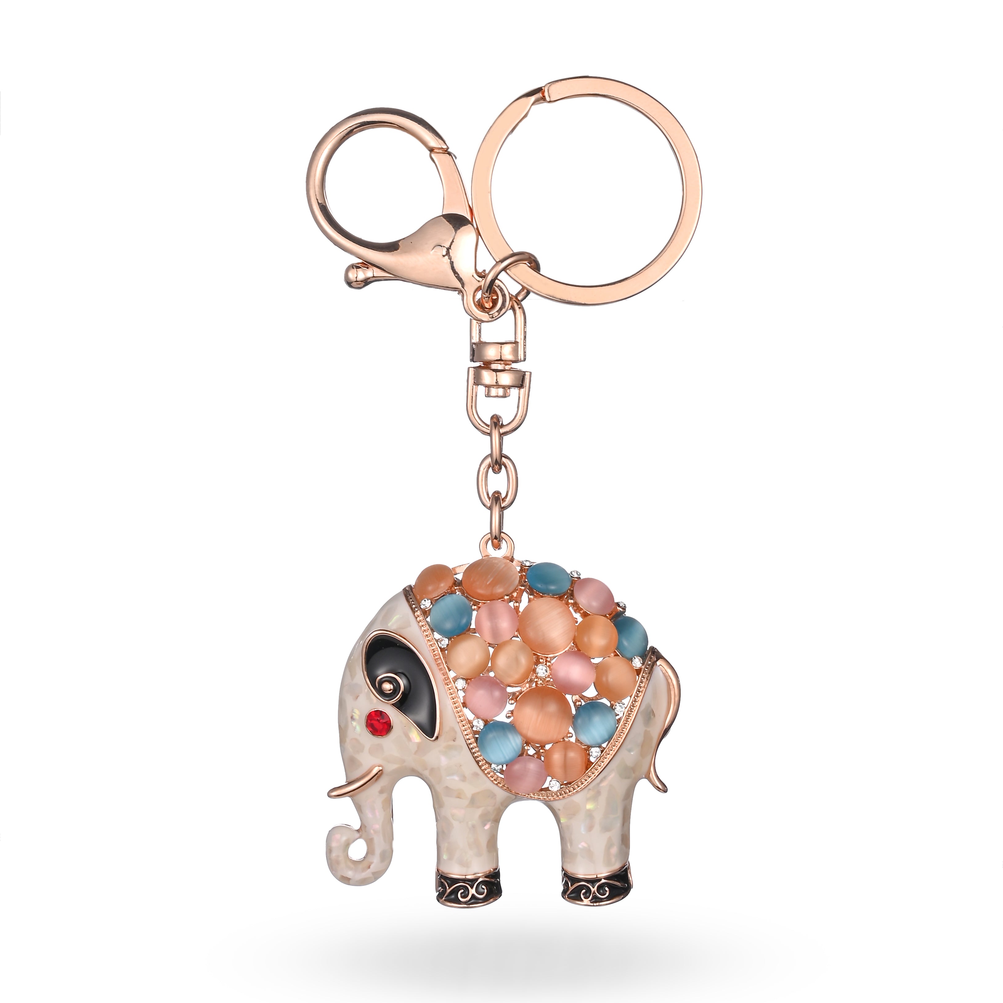 Pastel Elephant Bag Charm Keychain
