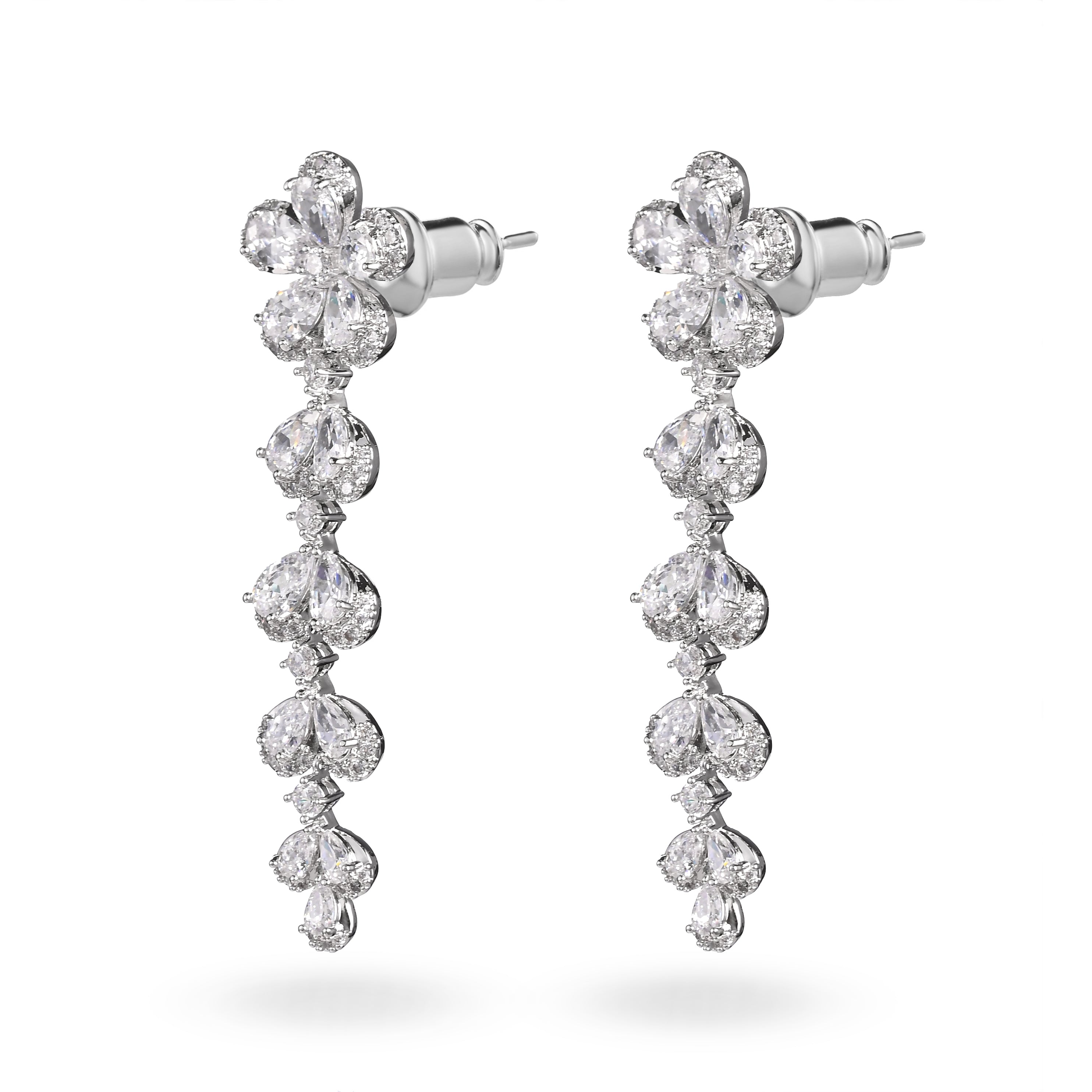Pendientes de racimo floral brillante