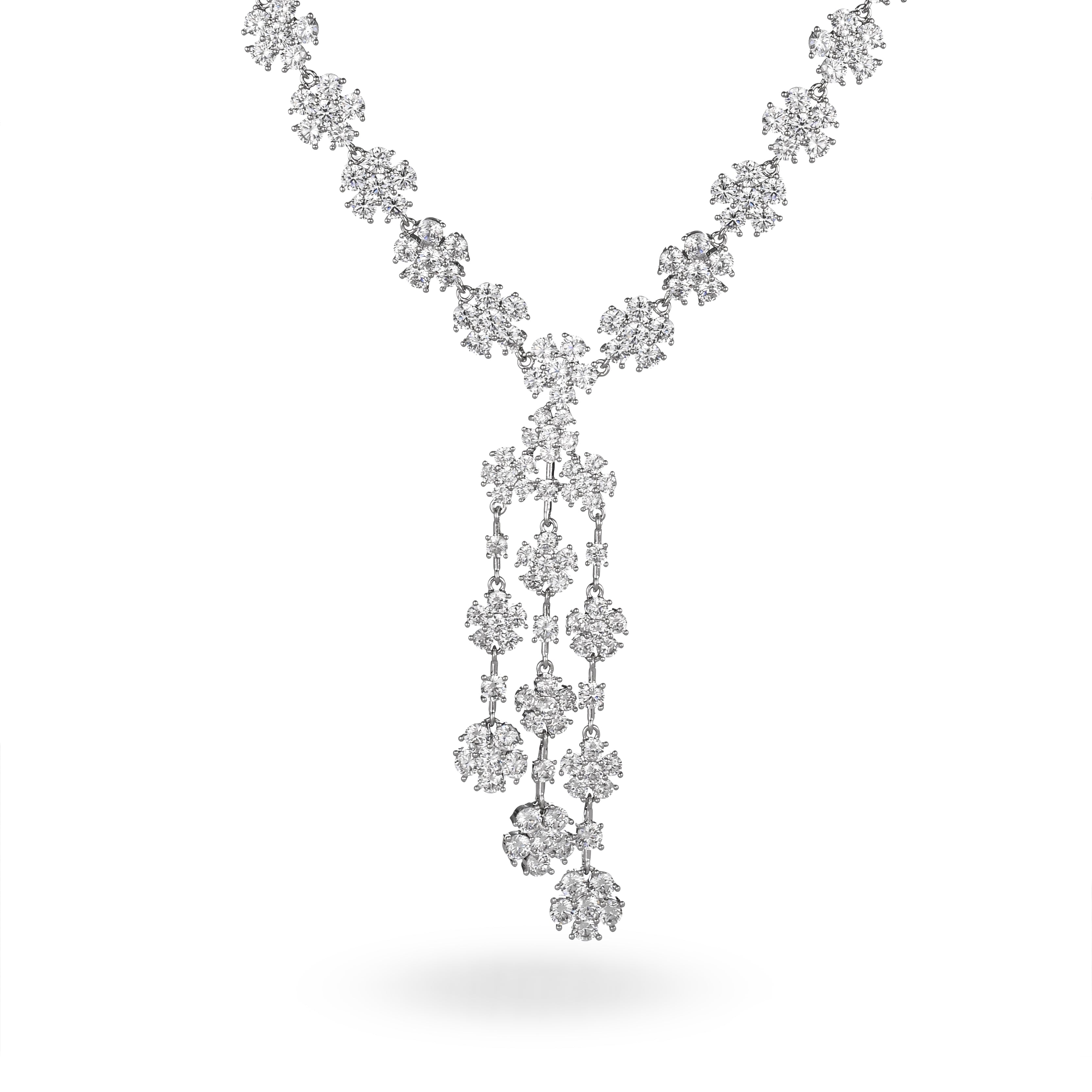 Collar de cascada floral de cristal