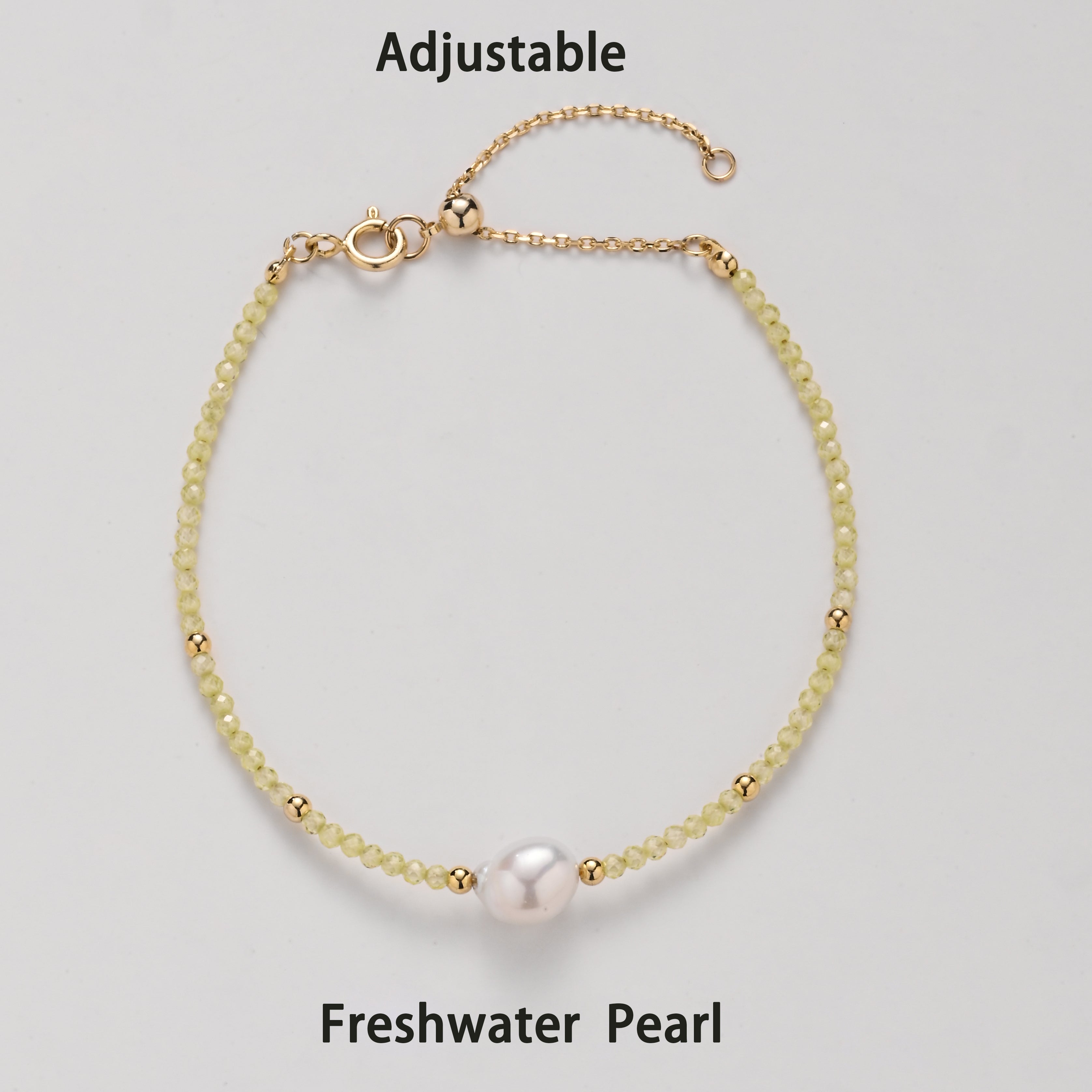 Pulsera ajustable de perlas de agua dulce