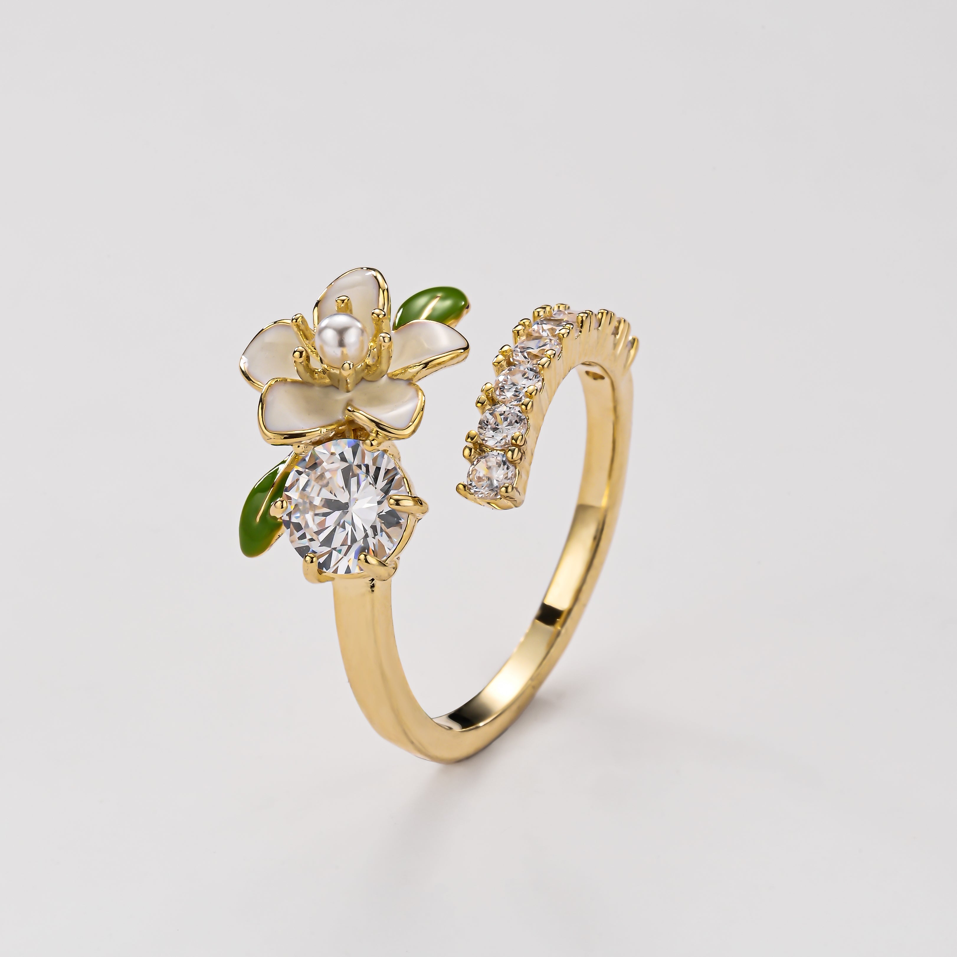 Anillo envolvente de cristal de flor de cerezo