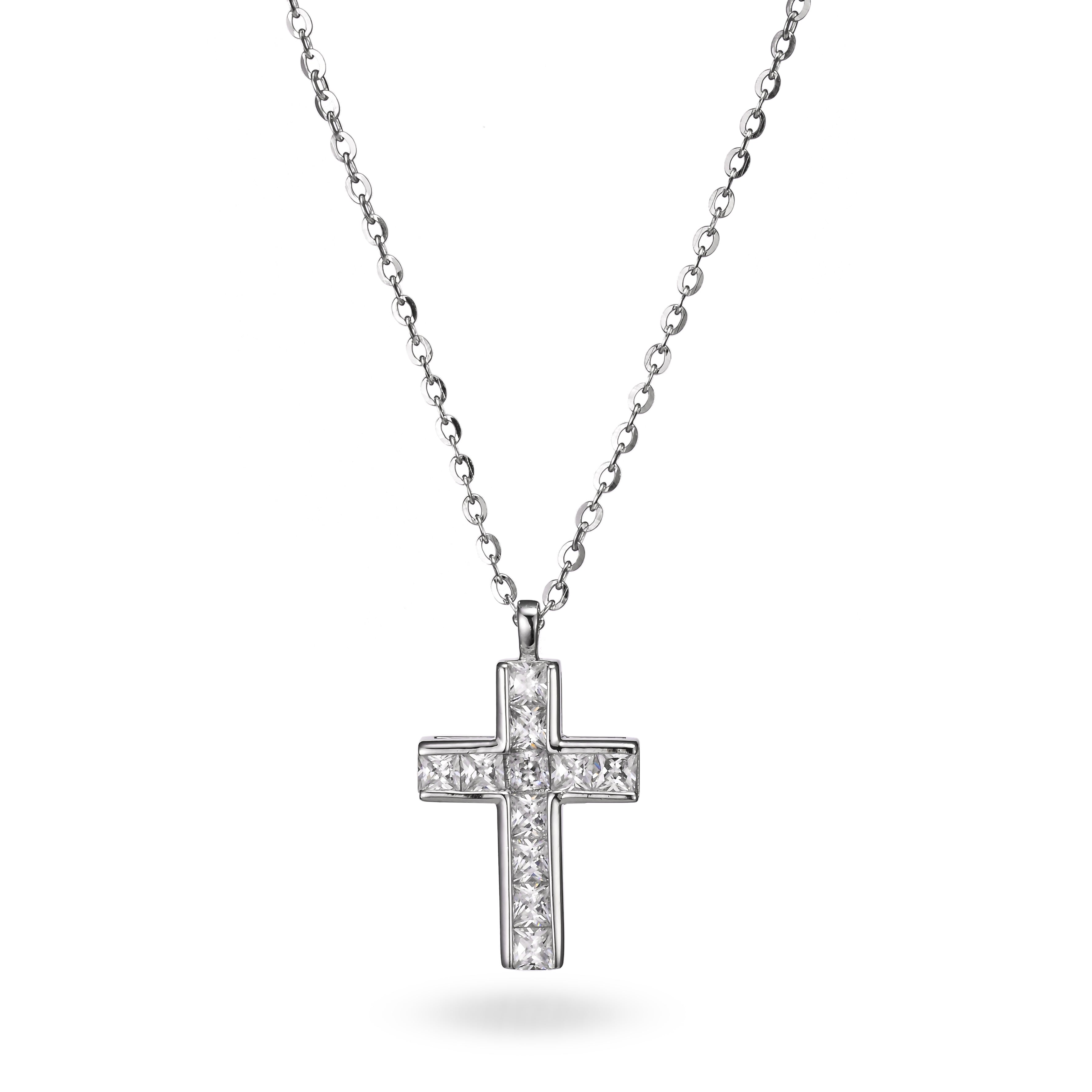 Collar de oro con cruz de cristal