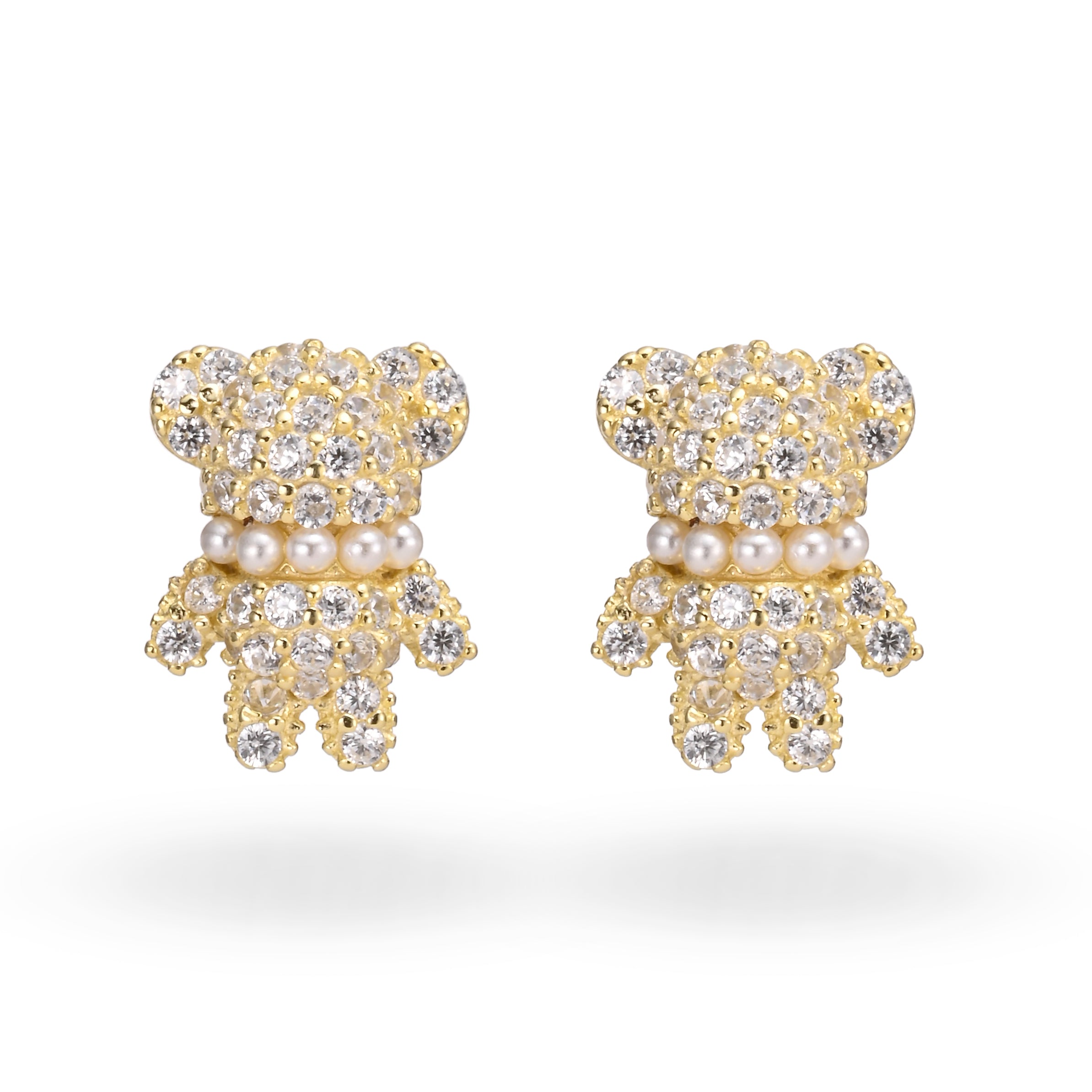 Pendientes de osito de cristal