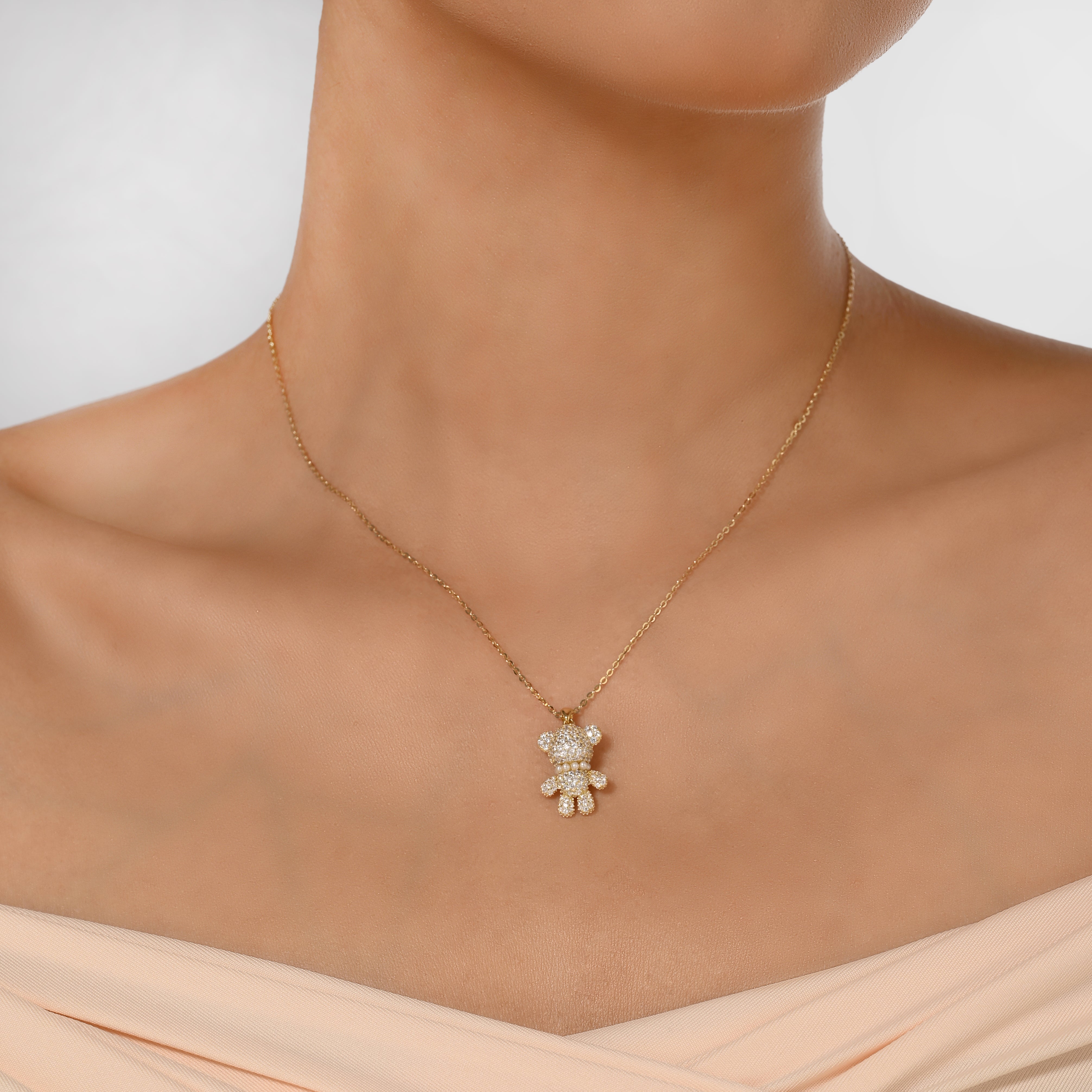 Pendientes de osito de cristal
