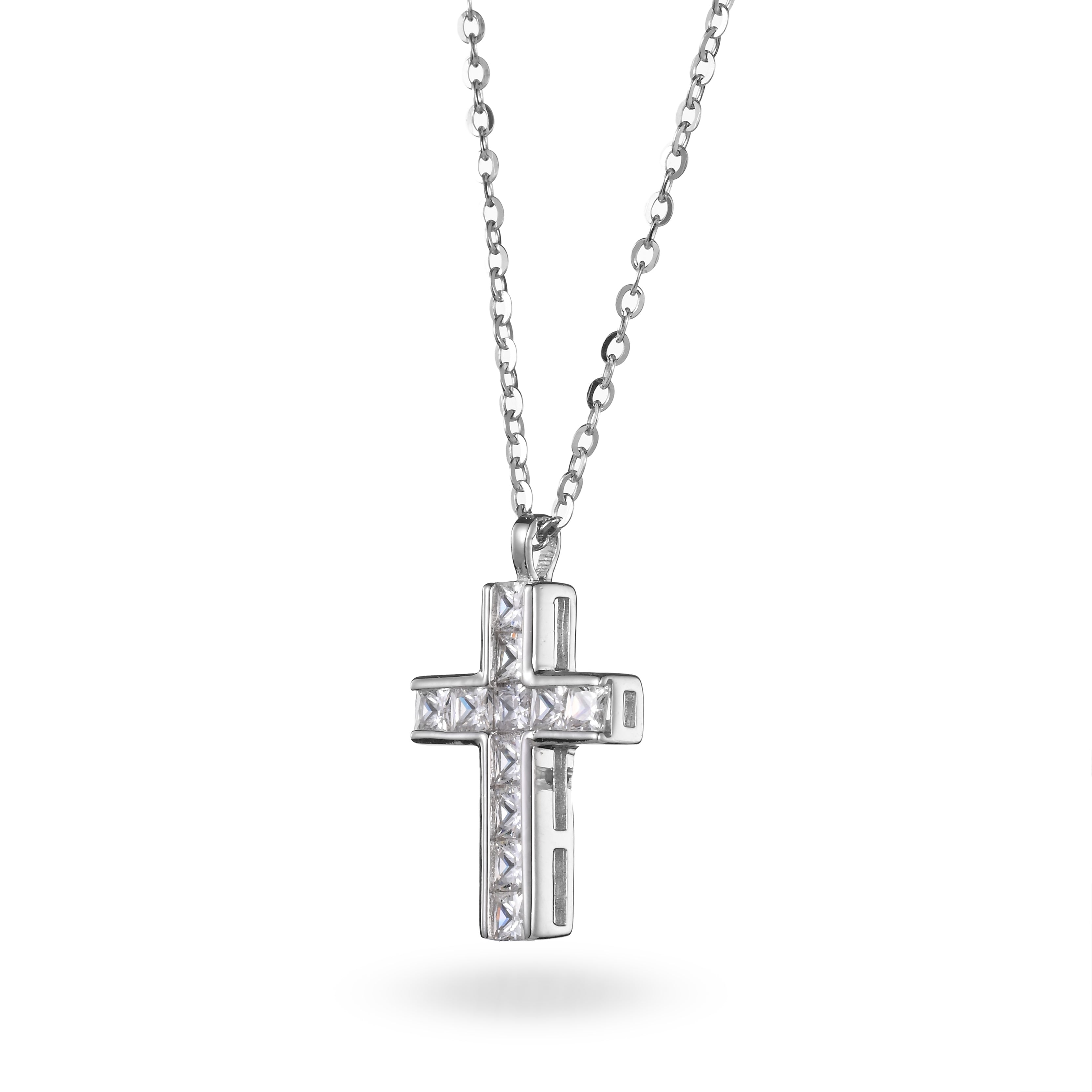 Collar de oro con cruz de cristal