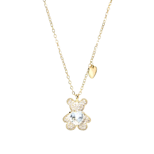 Collar de oso dulce con doble amor