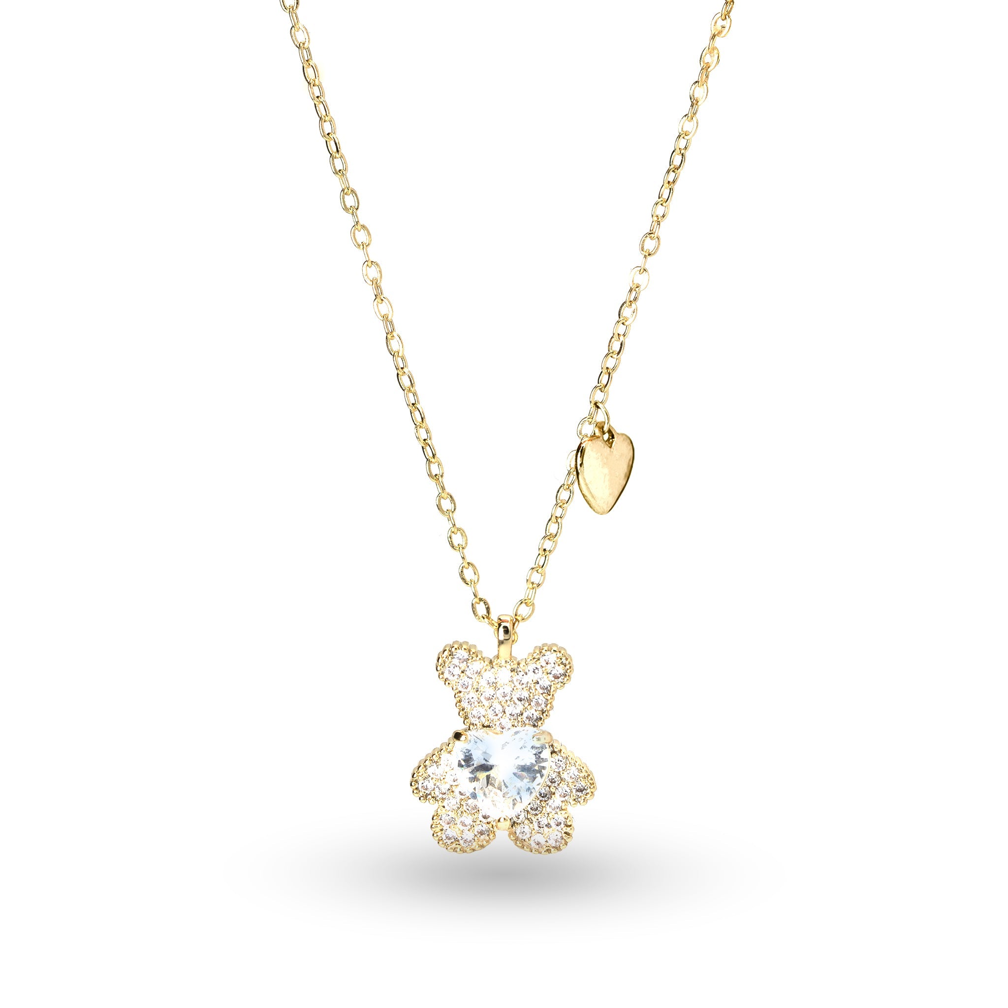 Collar de oso dulce con doble amor