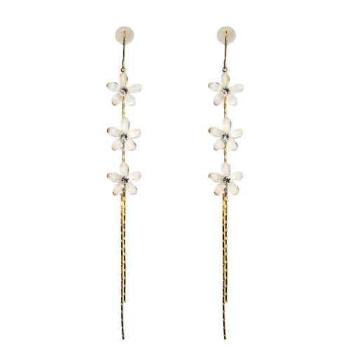 lily flower drop earrings Sophisticated White Drop Lily Earrings for Women