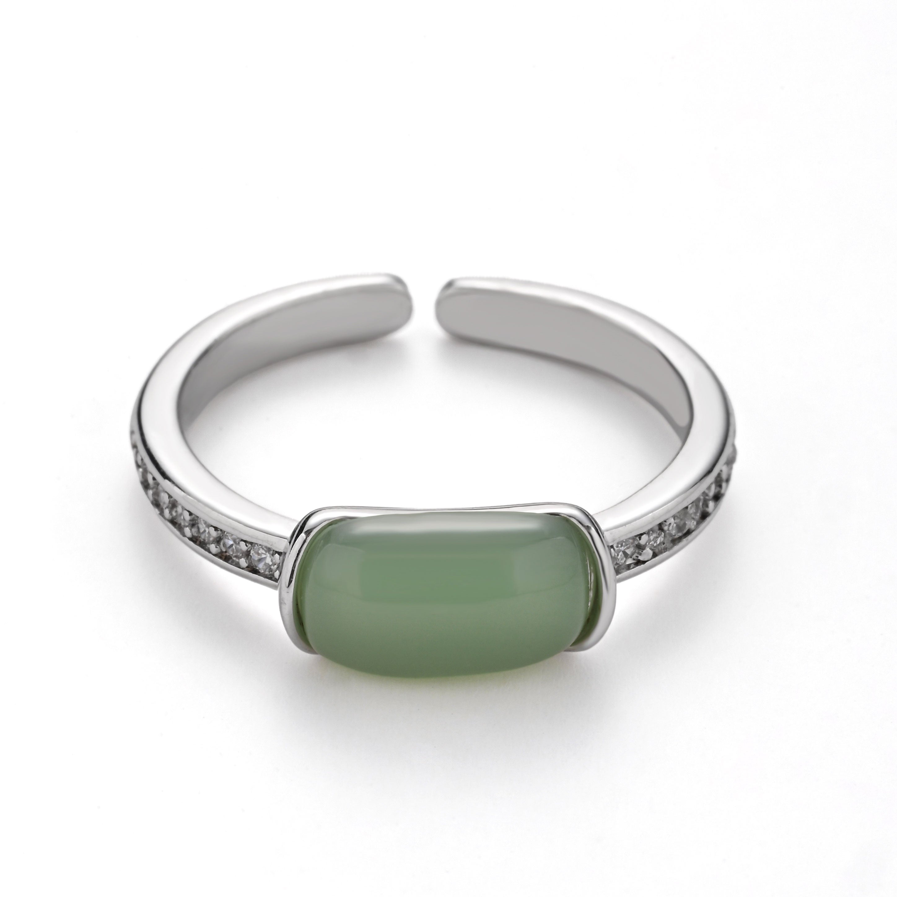 Anillo Horizonte de Jade Menta